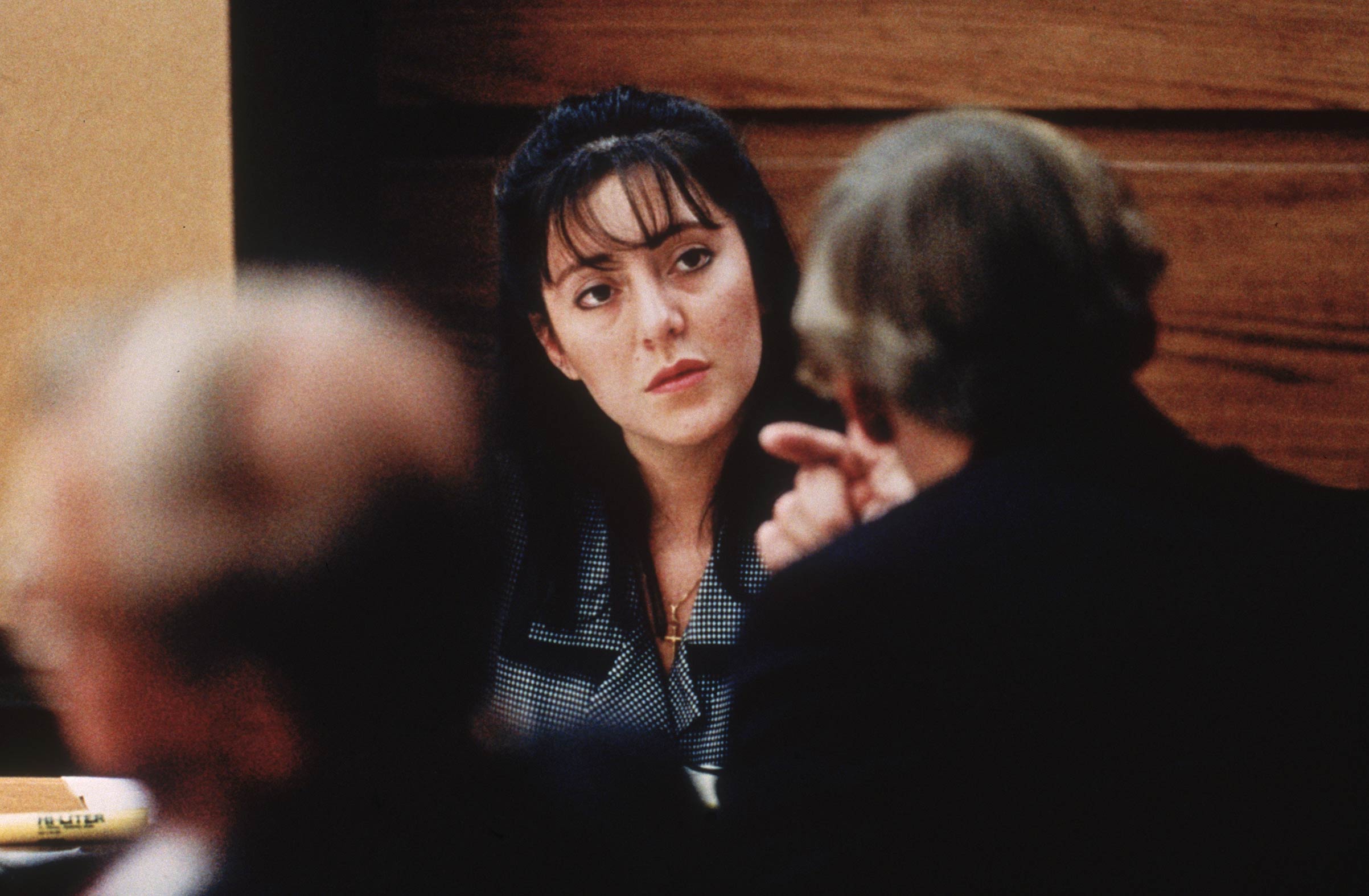 Lorena Bobbitt takes the witness stand in her trial for cutting off her husband's penis in January 1994.