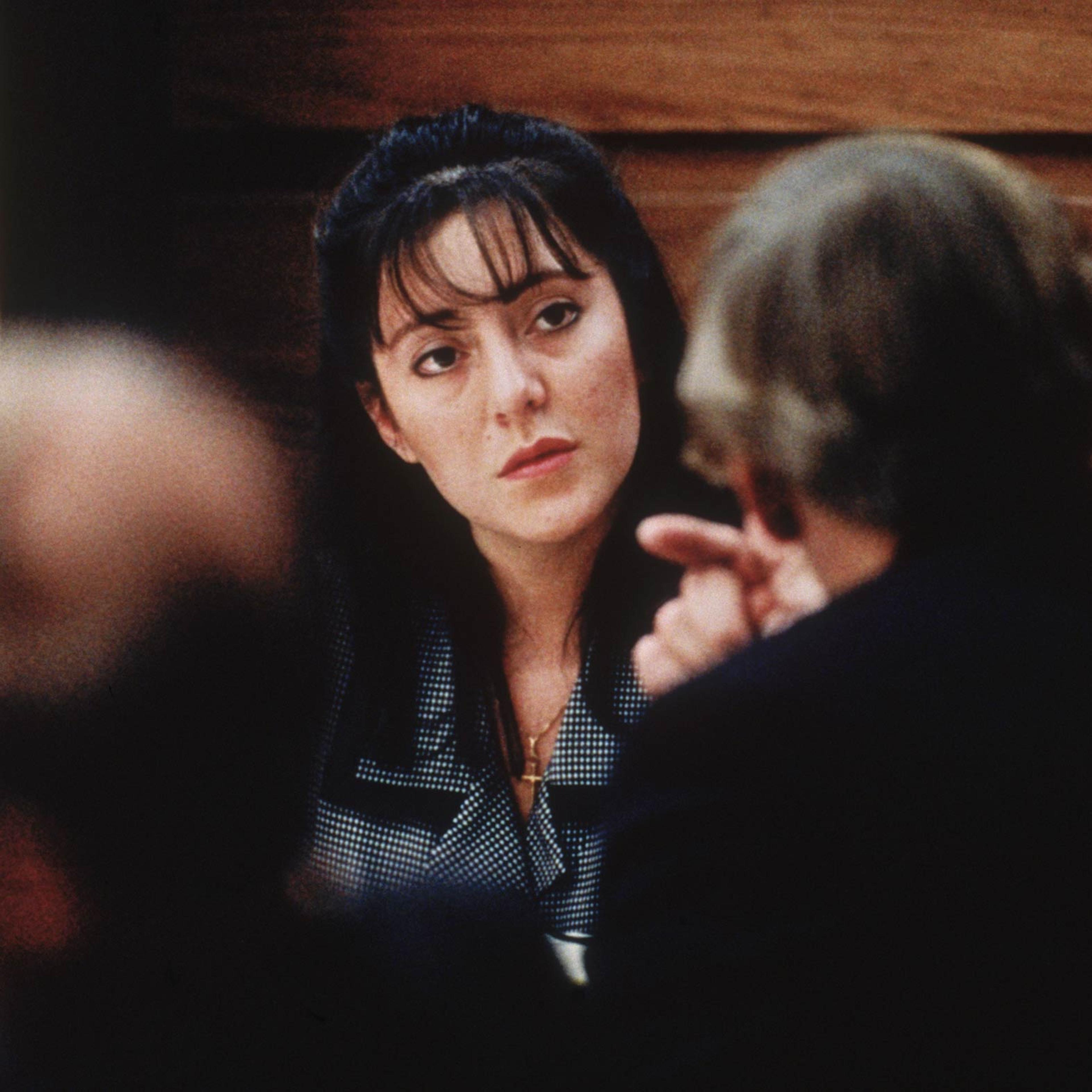 Lorena Bobbitt takes the witness stand in her trial for cutting off her husband's penis in January 1994.