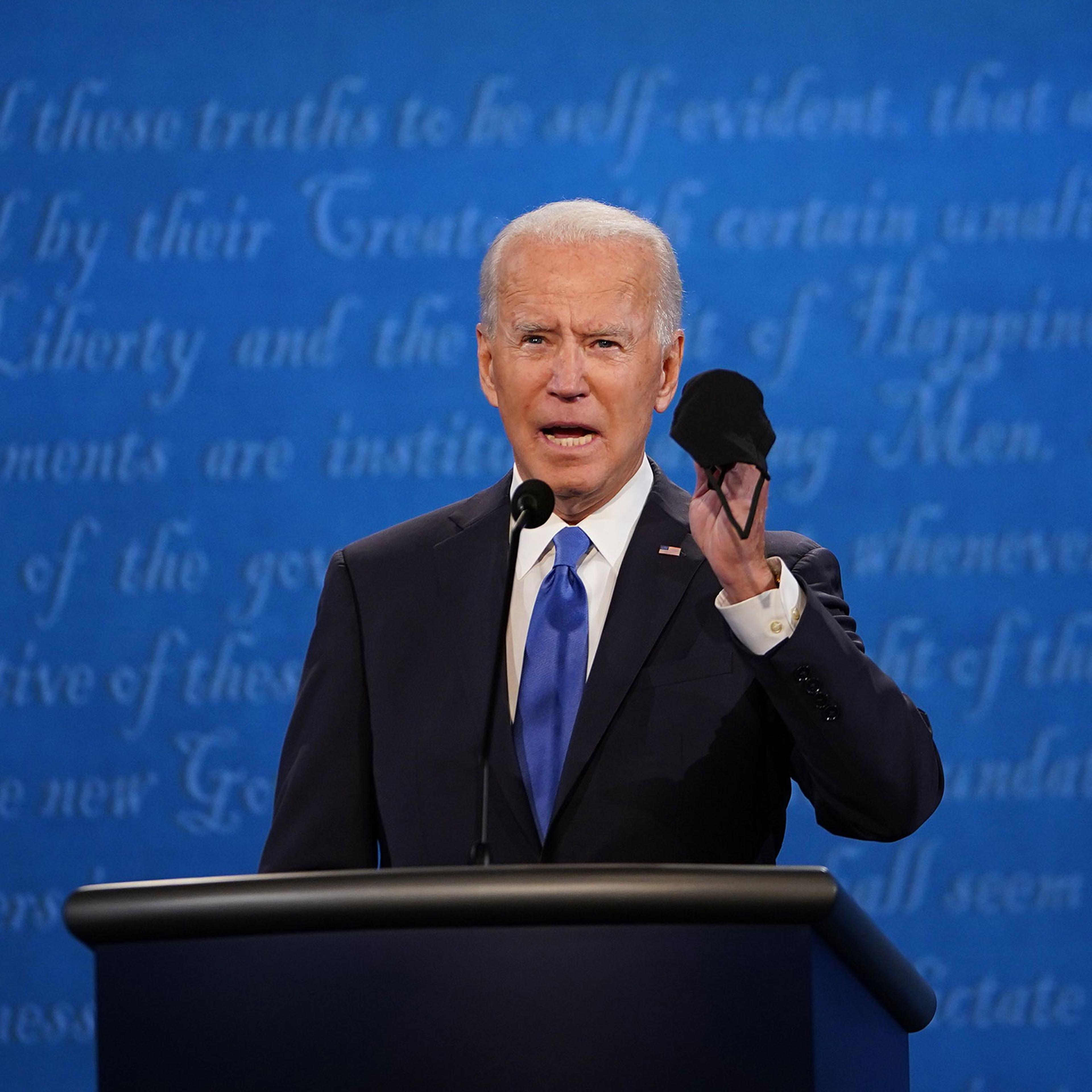 Joe Biden speaks during the final presidential debate at Belmont University in Nashville on Oct. 22, 2020