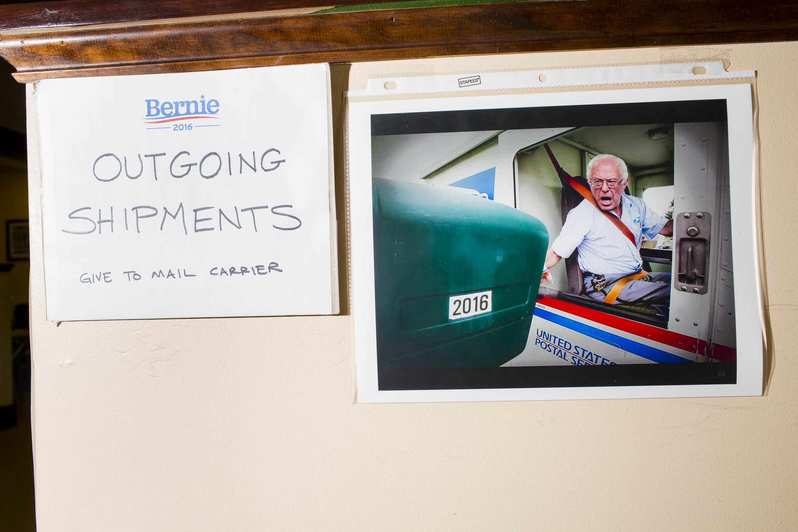 BURLINGTON, VT - MAY 23: Scenes from Inside the campaign headquarters of Bernie Sanders on May 23, 2016, in Burlington, VT. (Photo by Landon Nordeman)