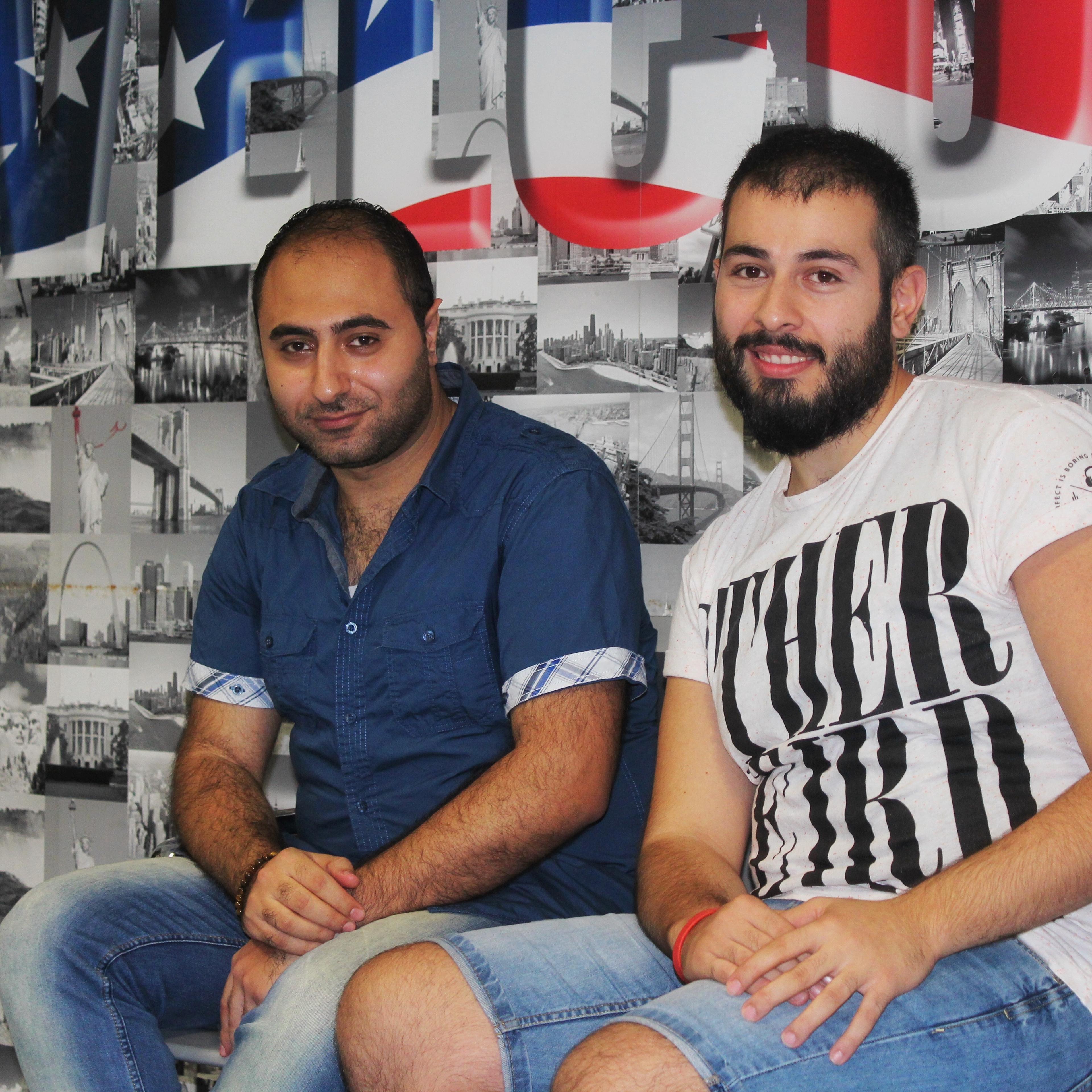Salem, left, and Moustafa are headed to the U.S.