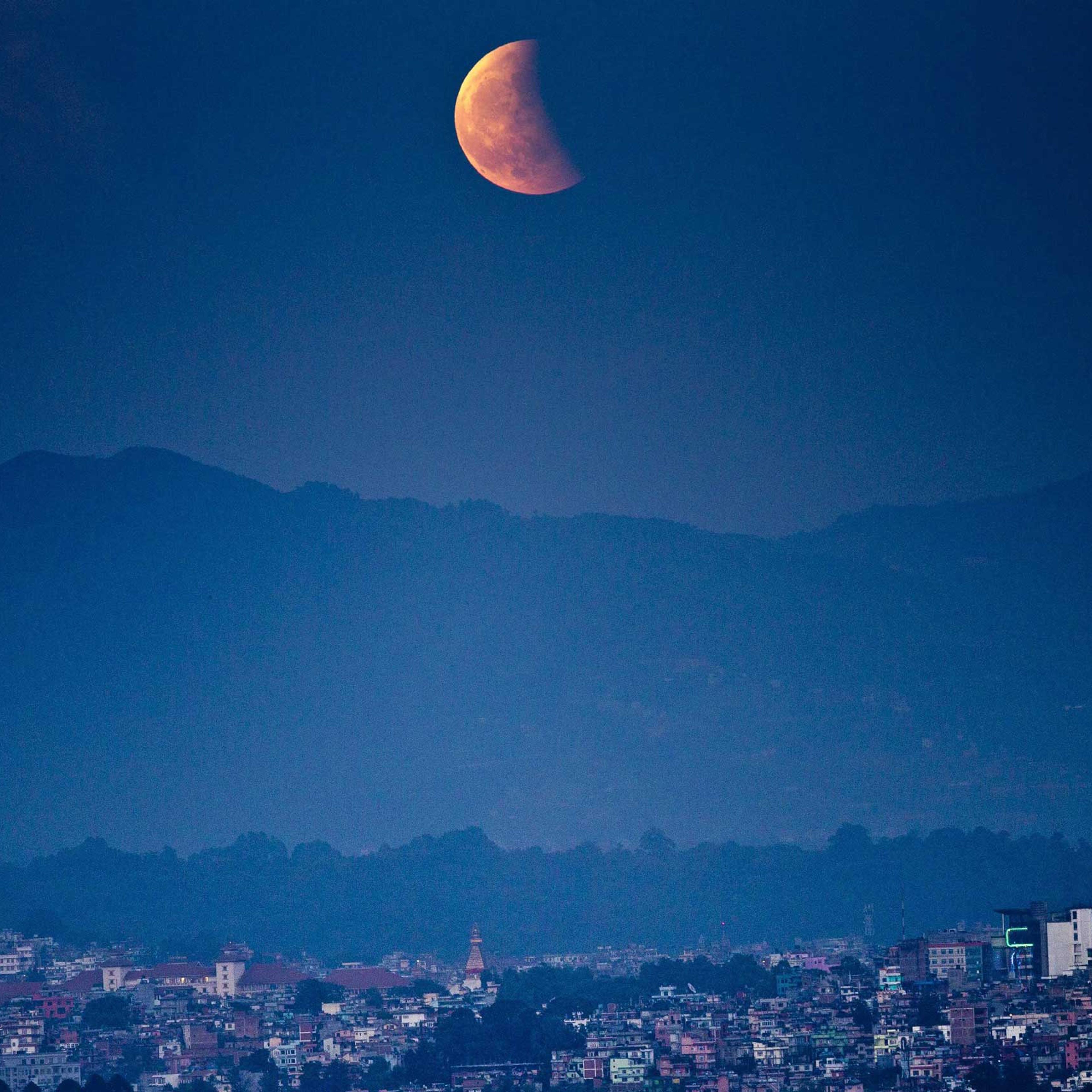 Total lunar eclipse from Kathmandu