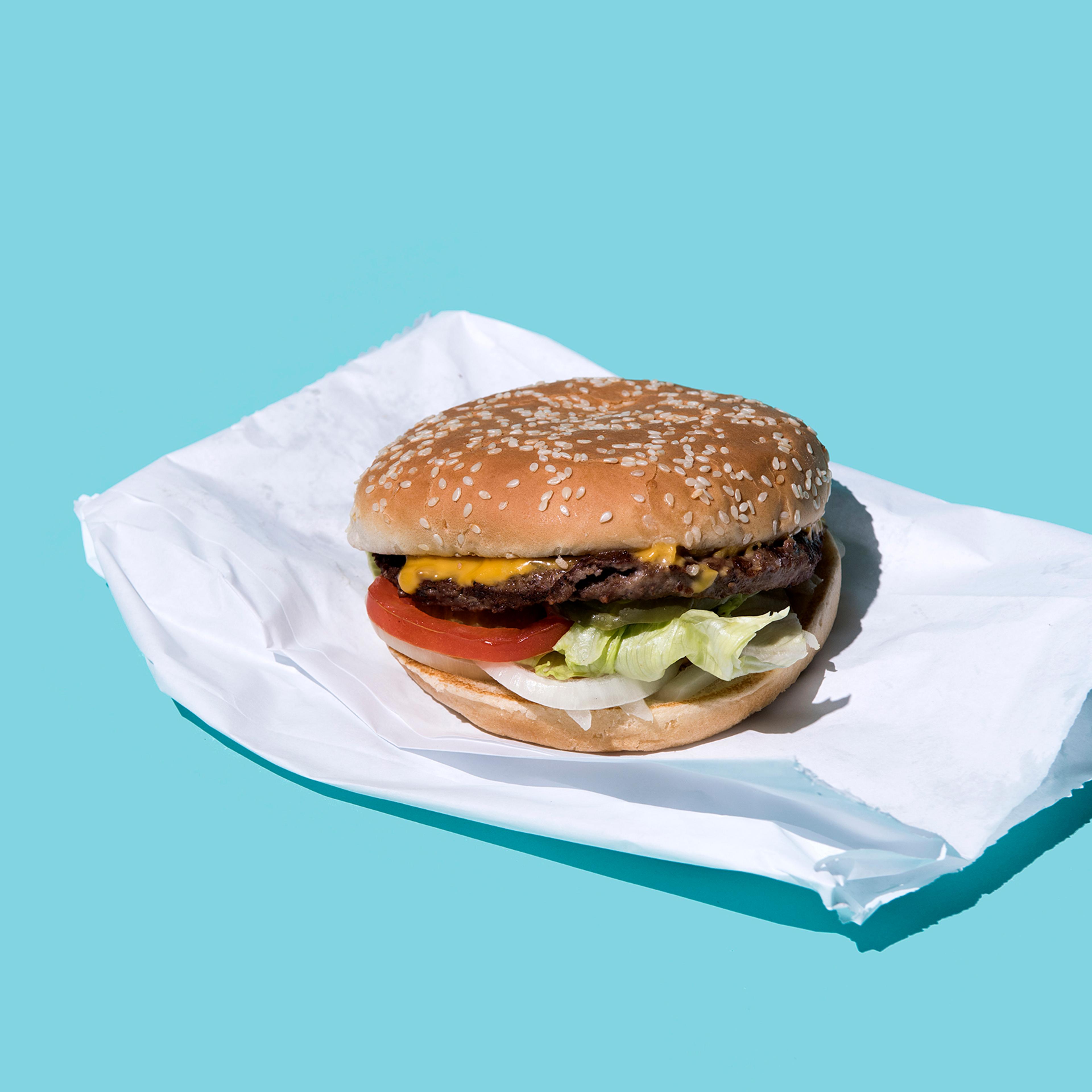 burger-take-out-diet-junk-food-health-motto-stock