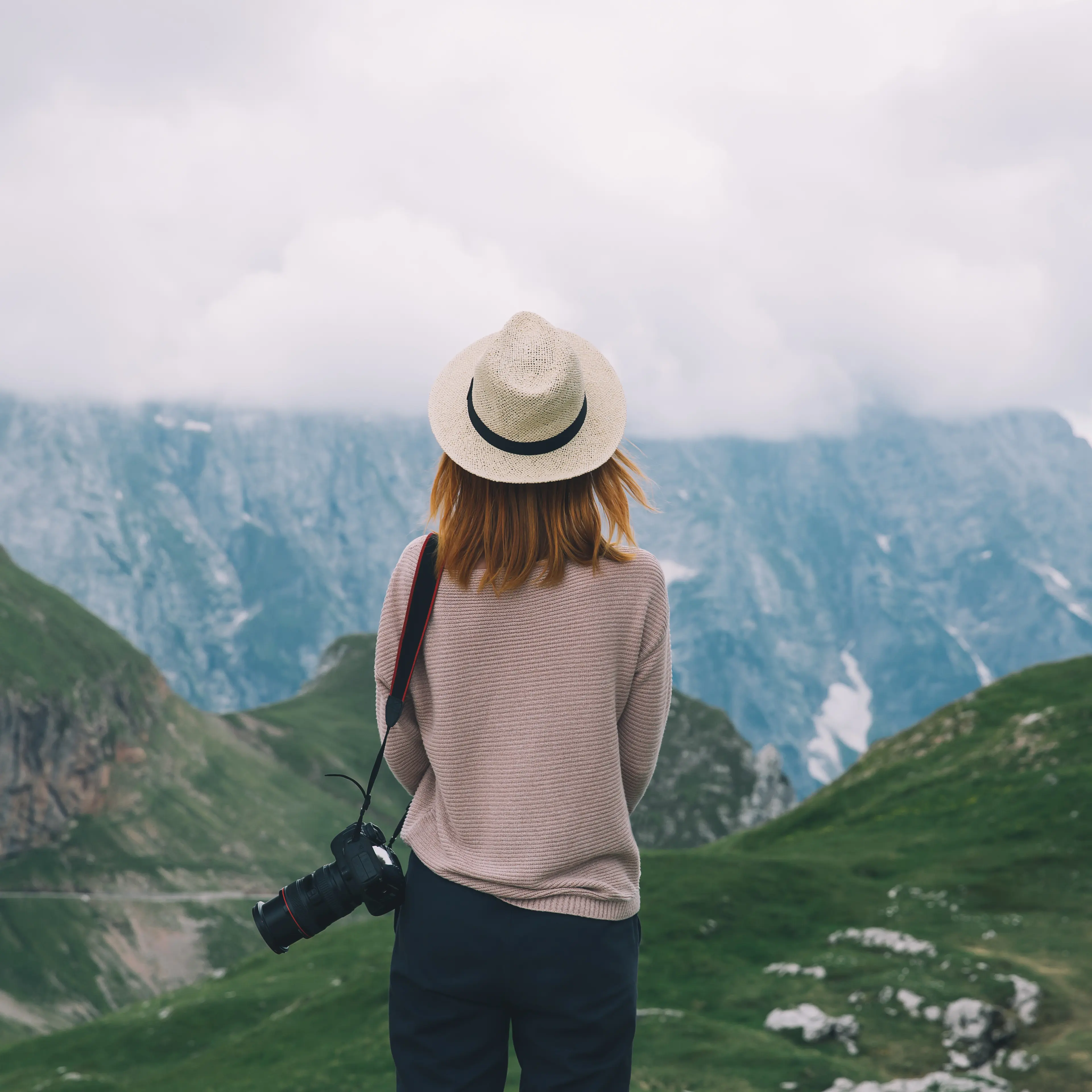 Young woman relaxing outdoor. Travel lifestyle