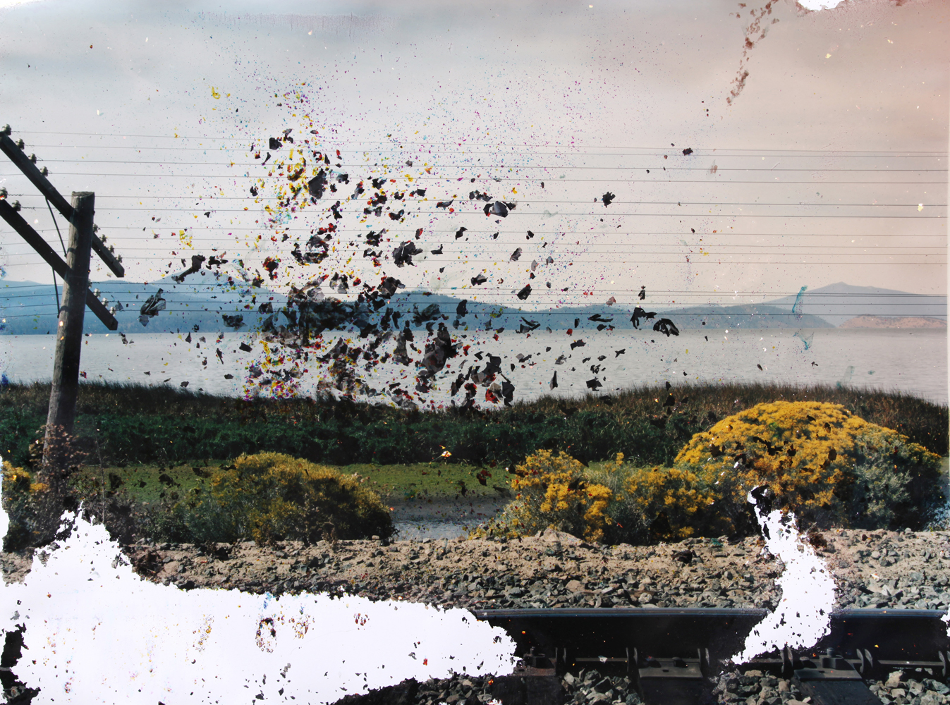 The images in this gallery are from the series <i>Lakes and Reservoirs</i><br /><br /><i>Klamath Lake, OR 2,</i> 2009. Chromogenic print soaked in Klamath Lake water.