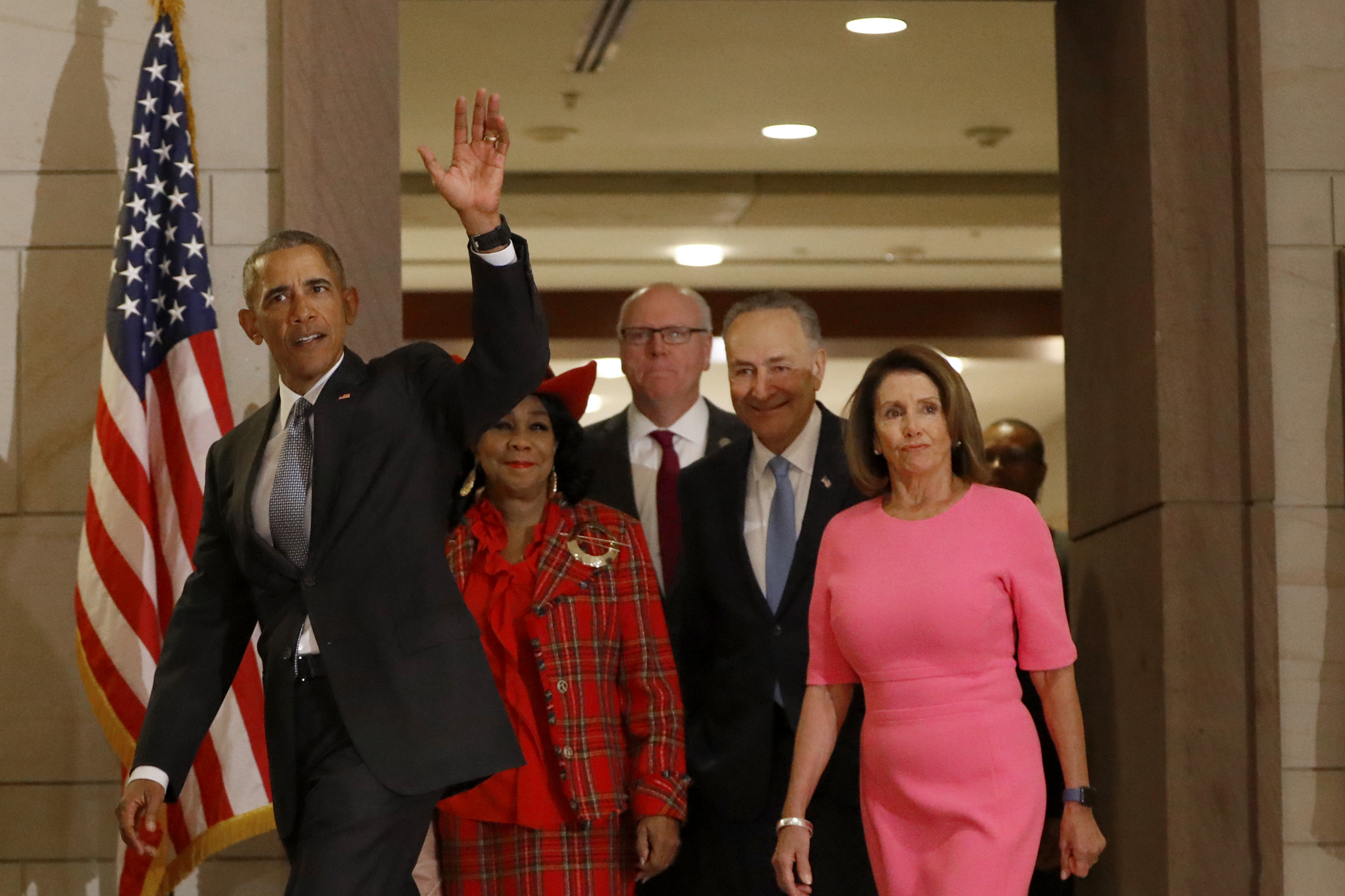 President Obama Meets With Democratic Lawmakers On Capitol Hill