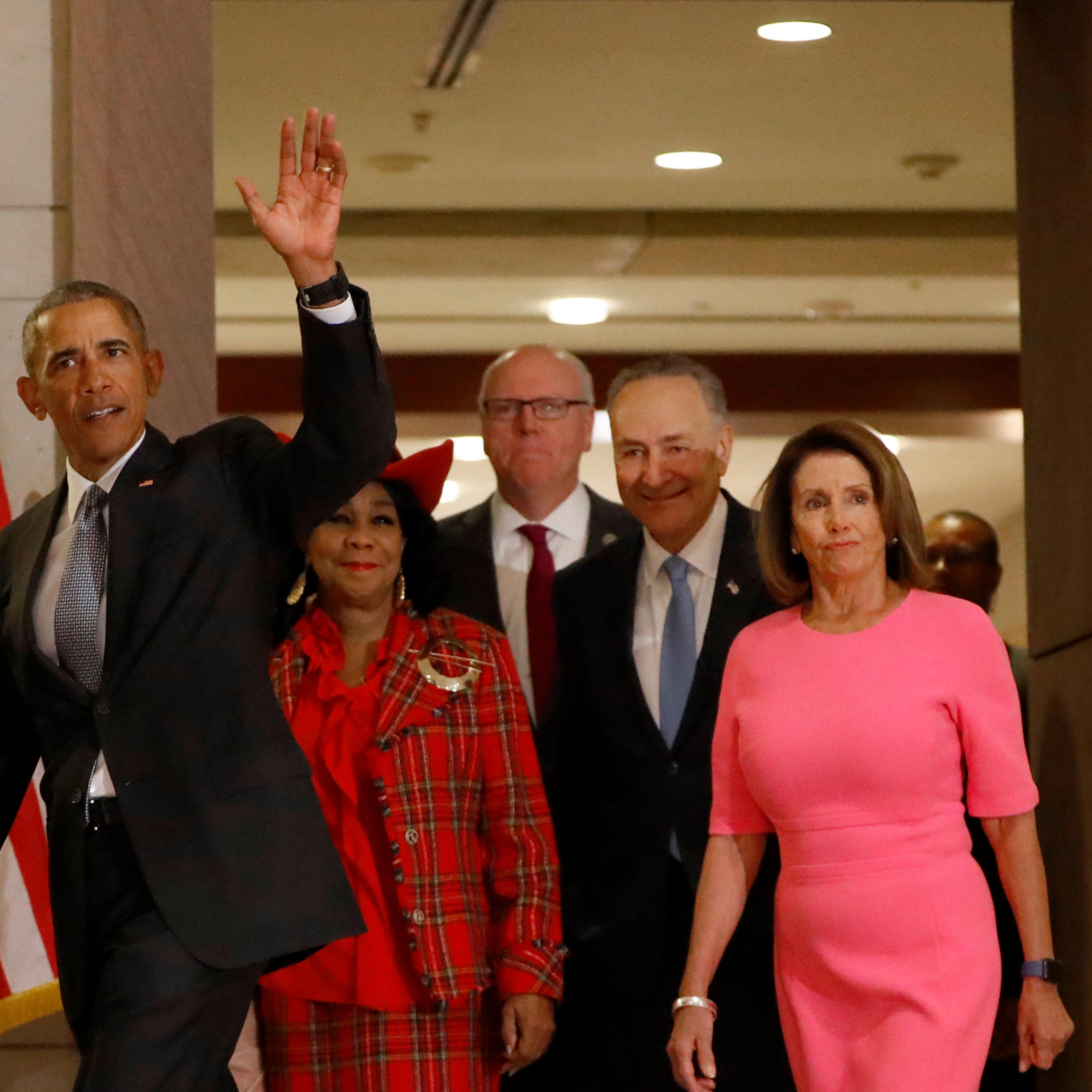 President Obama Meets With Democratic Lawmakers On Capitol Hill