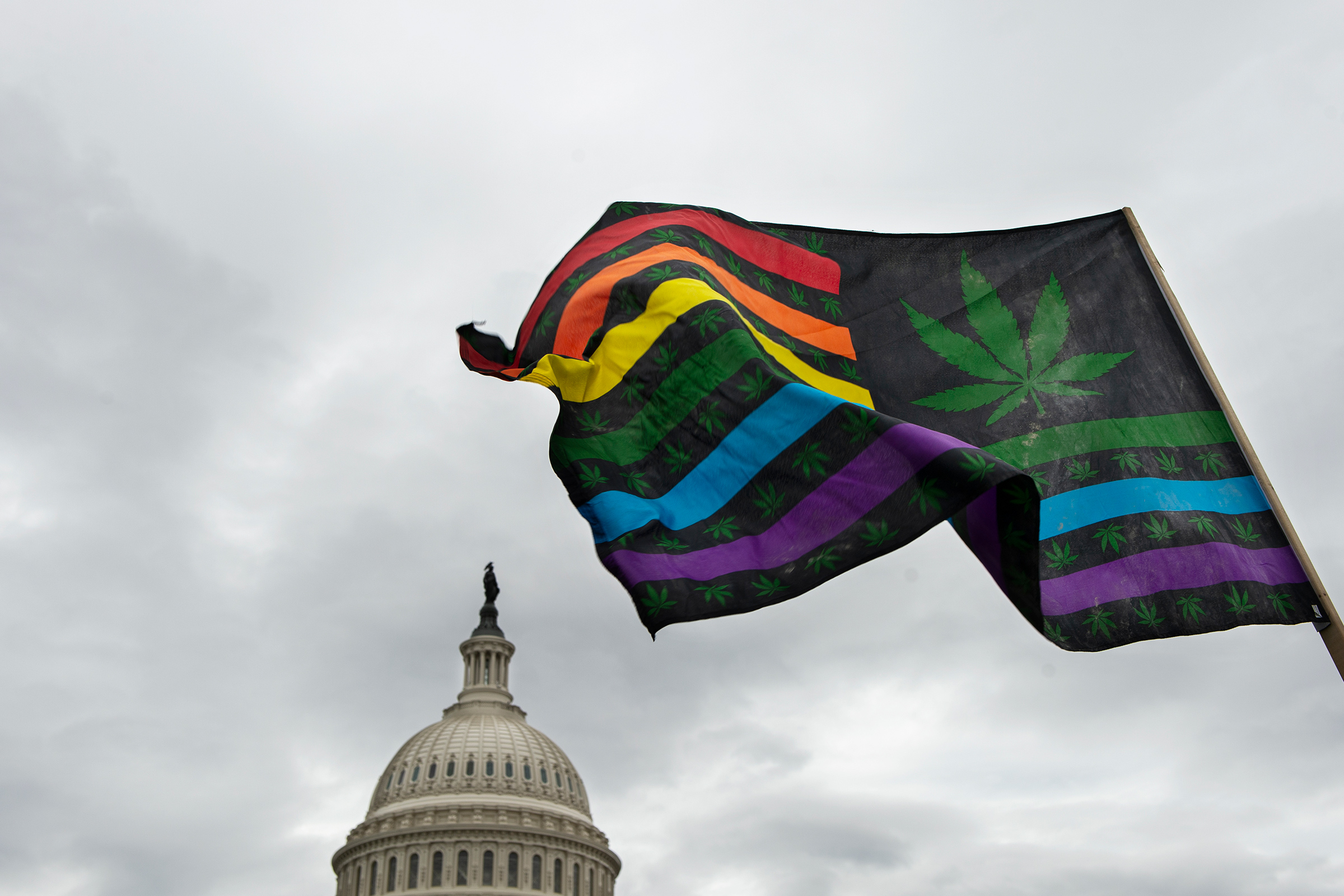 Activists hold a rally at the U.S. Capitol to call on Congress pass cannabis reform legislation on Oct. 8, 2019.
