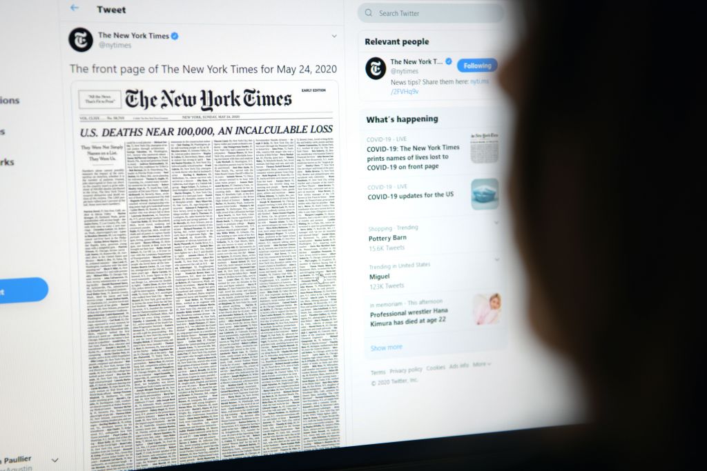 US-HEALTH-VIRUS-TOLL-NEWSPAPER