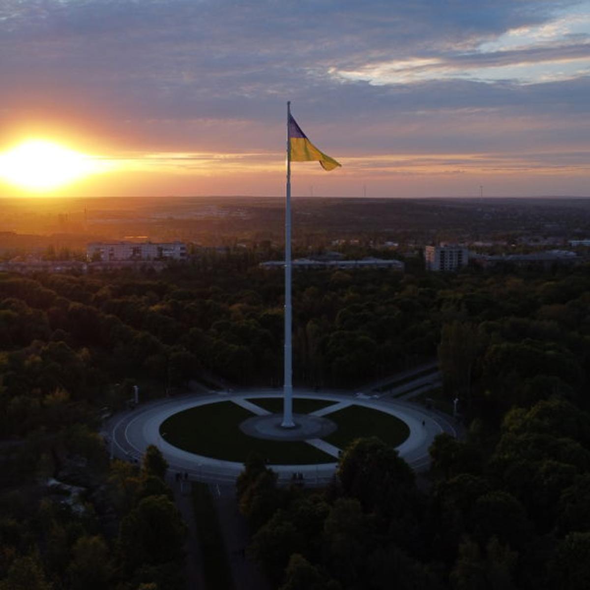 Flag Of Ukraine In Kramatorsk