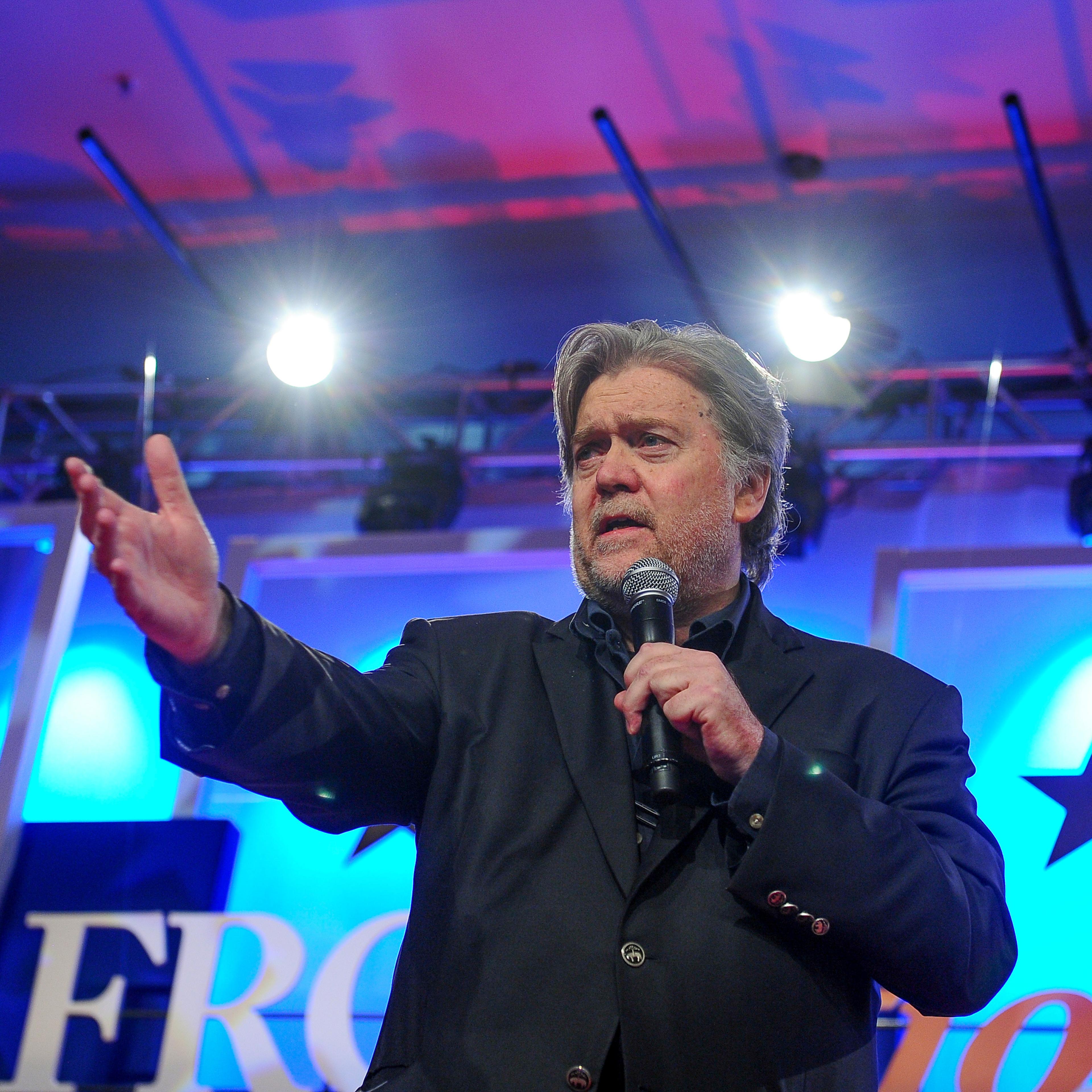 Bannon delivers remarks in Washington
