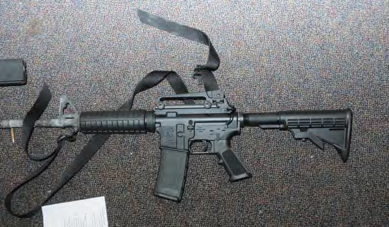 A photo provided by the Connecticut State Police shows a Bushmaster rifle at Sandy Hook Elementary School following the December 14, 2012 shooting rampage in Newtown, Connecticut.