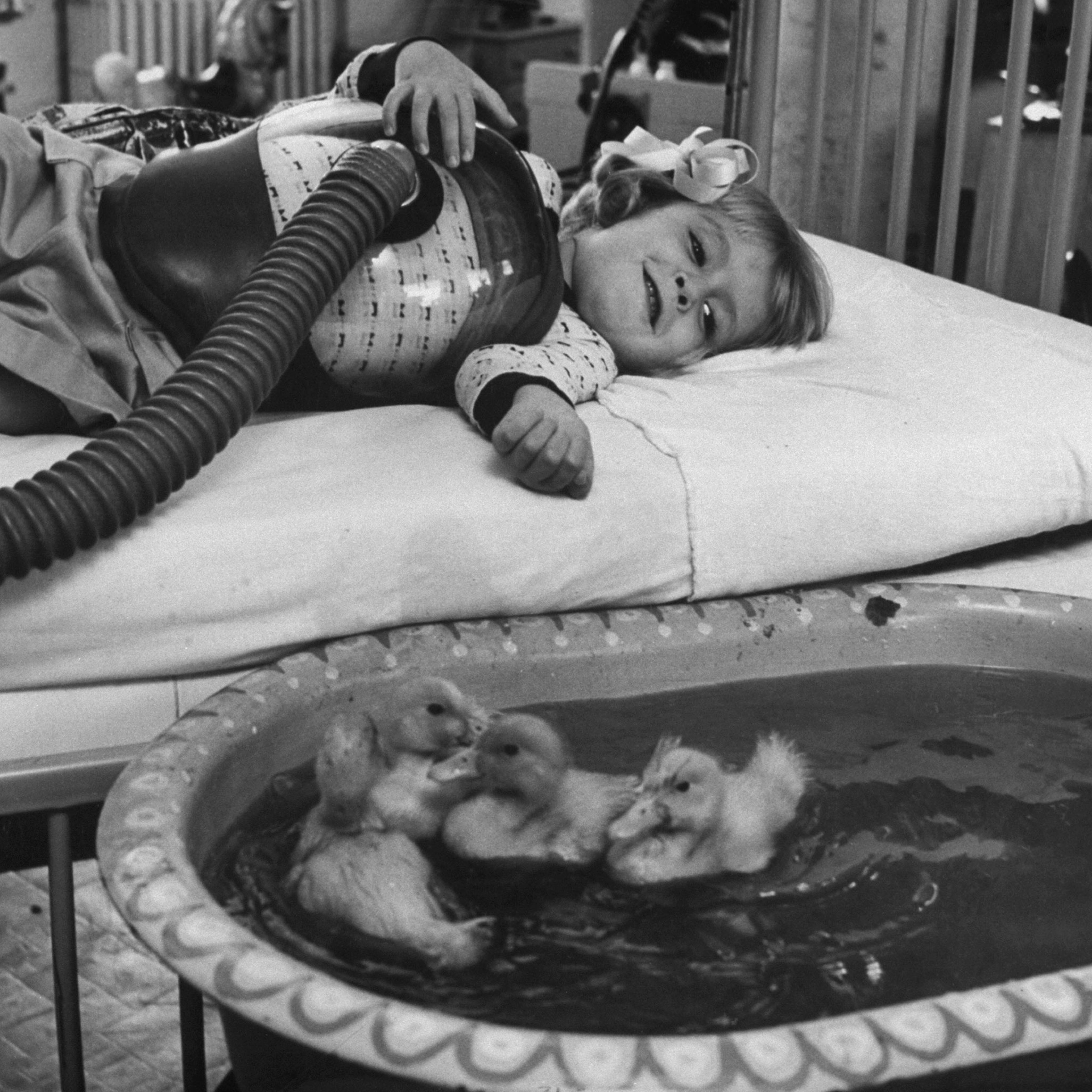 Scene at University of Michigan's hospital at Ann Arbor, 1956.