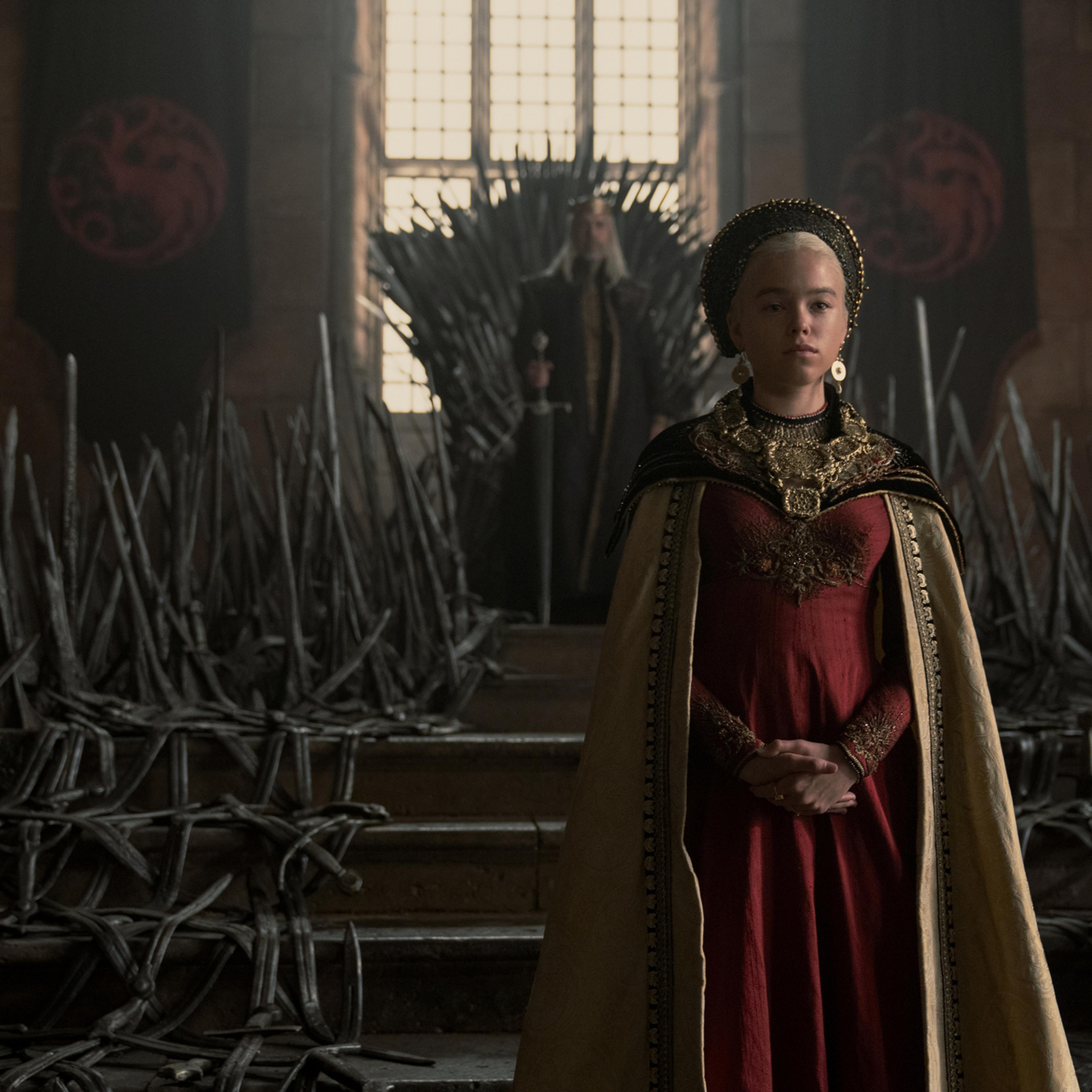 Milly Alcock and Paddy Considine in <i>House of the Dragon</i>
