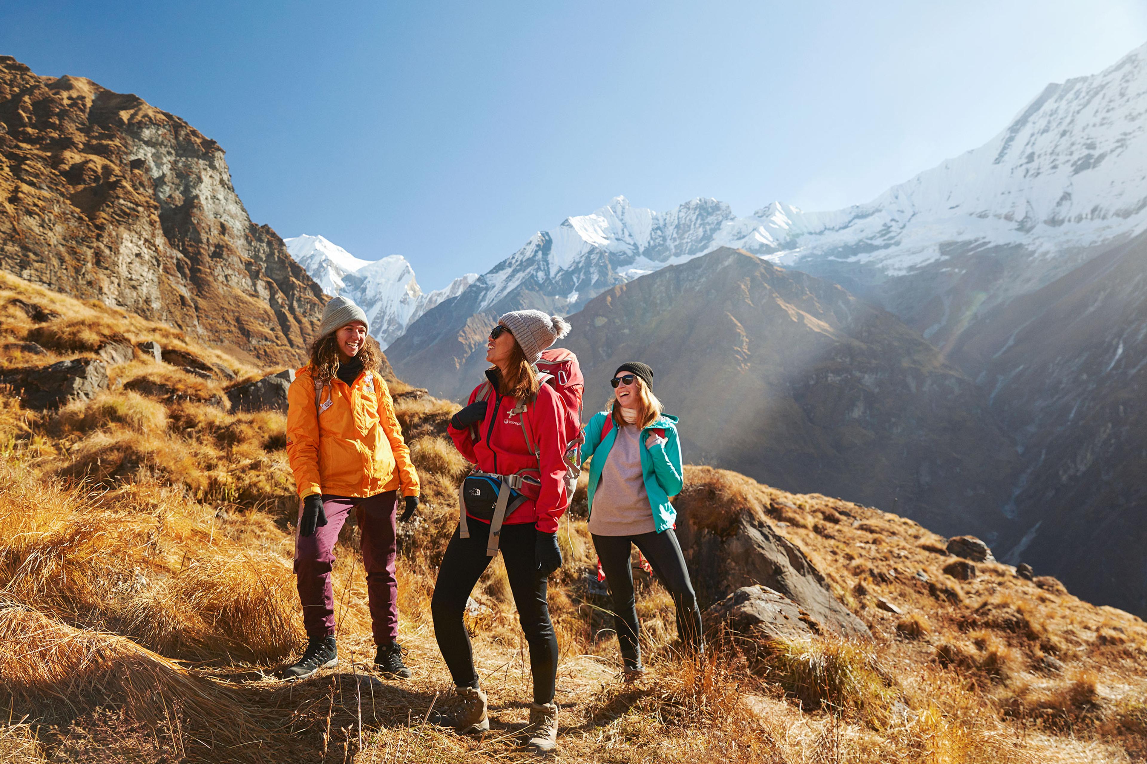 Women trekking through the Annapurna Circuit in Nepal Courtesy Intrepid Travel