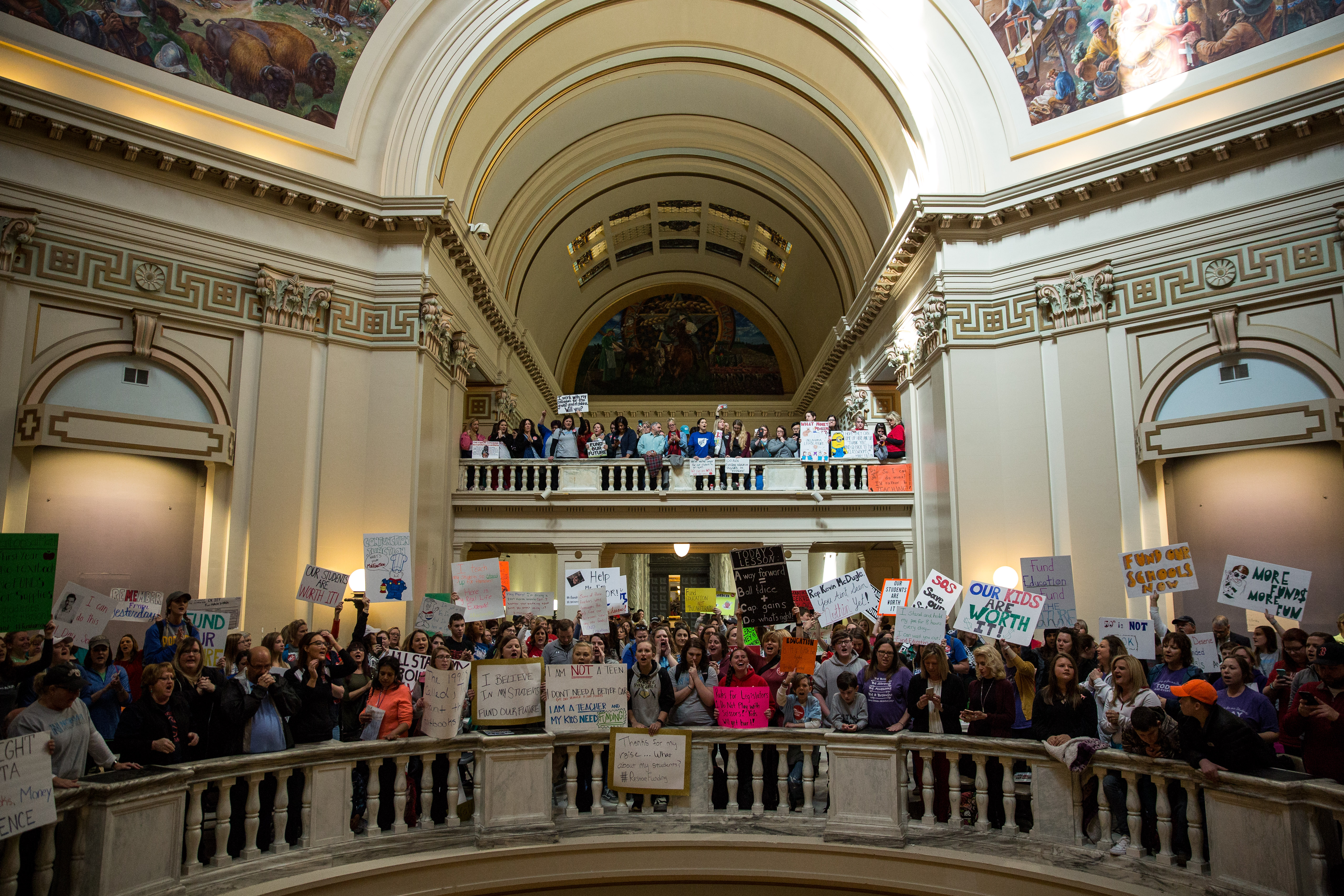 Oklahoma Teachers Walkout at Oklahoma State Capitol