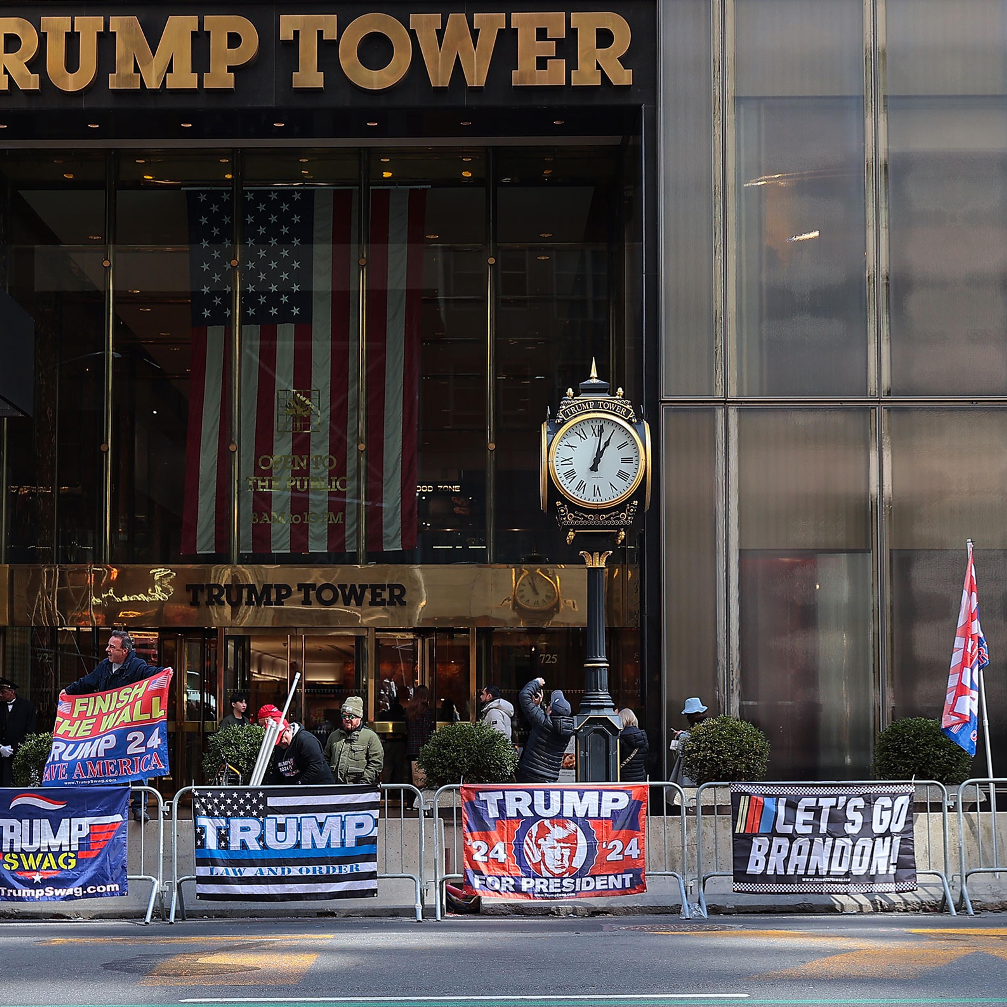 Trump supporters in front of Trump Tower in New York