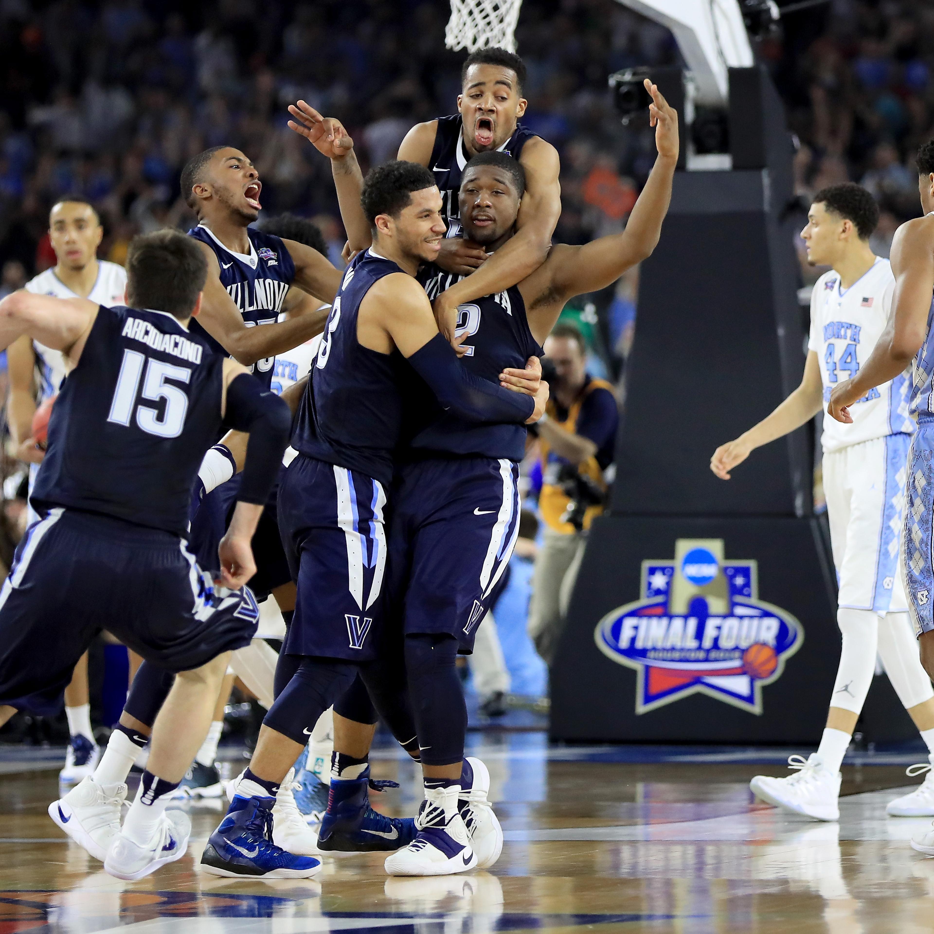 during the 2016 NCAA Men's Final Four National Championship game at NRG Stadium on April 4, 2016 in Houston, Texas.
