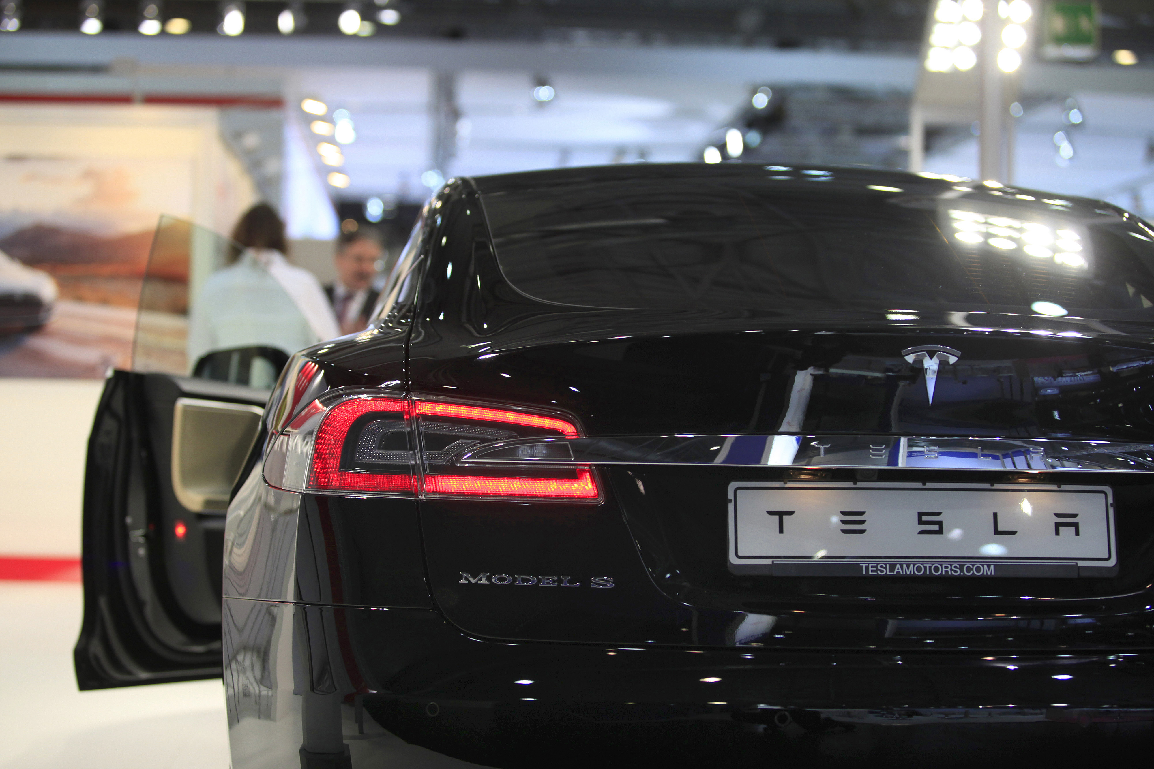 Tesla Automobile at the Auto Mobil International Show