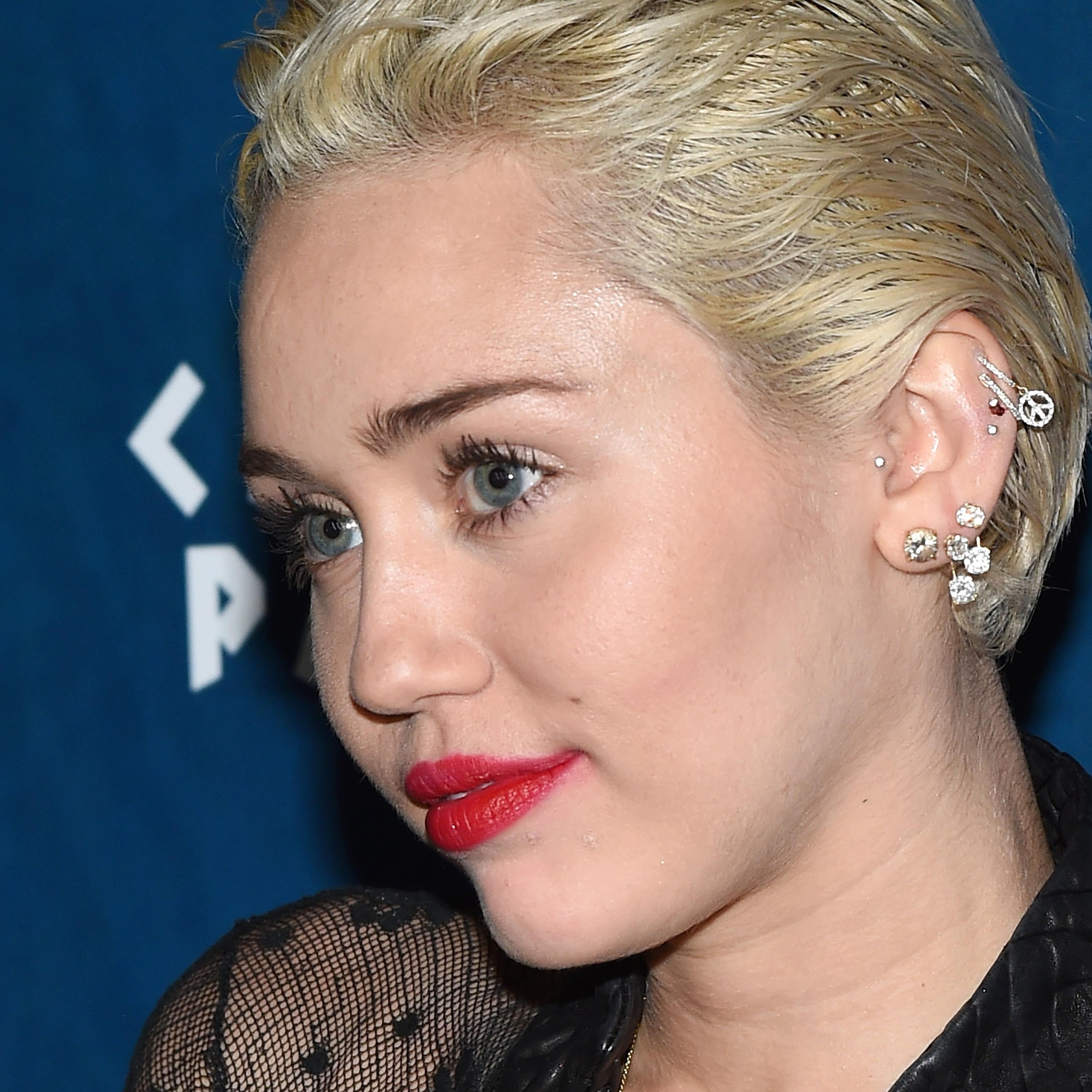 Entertainer Miley Cyrus makes an appearance at Omnia Nightclub at Caesars Palace on March 22, 2015 in Las Vegas.