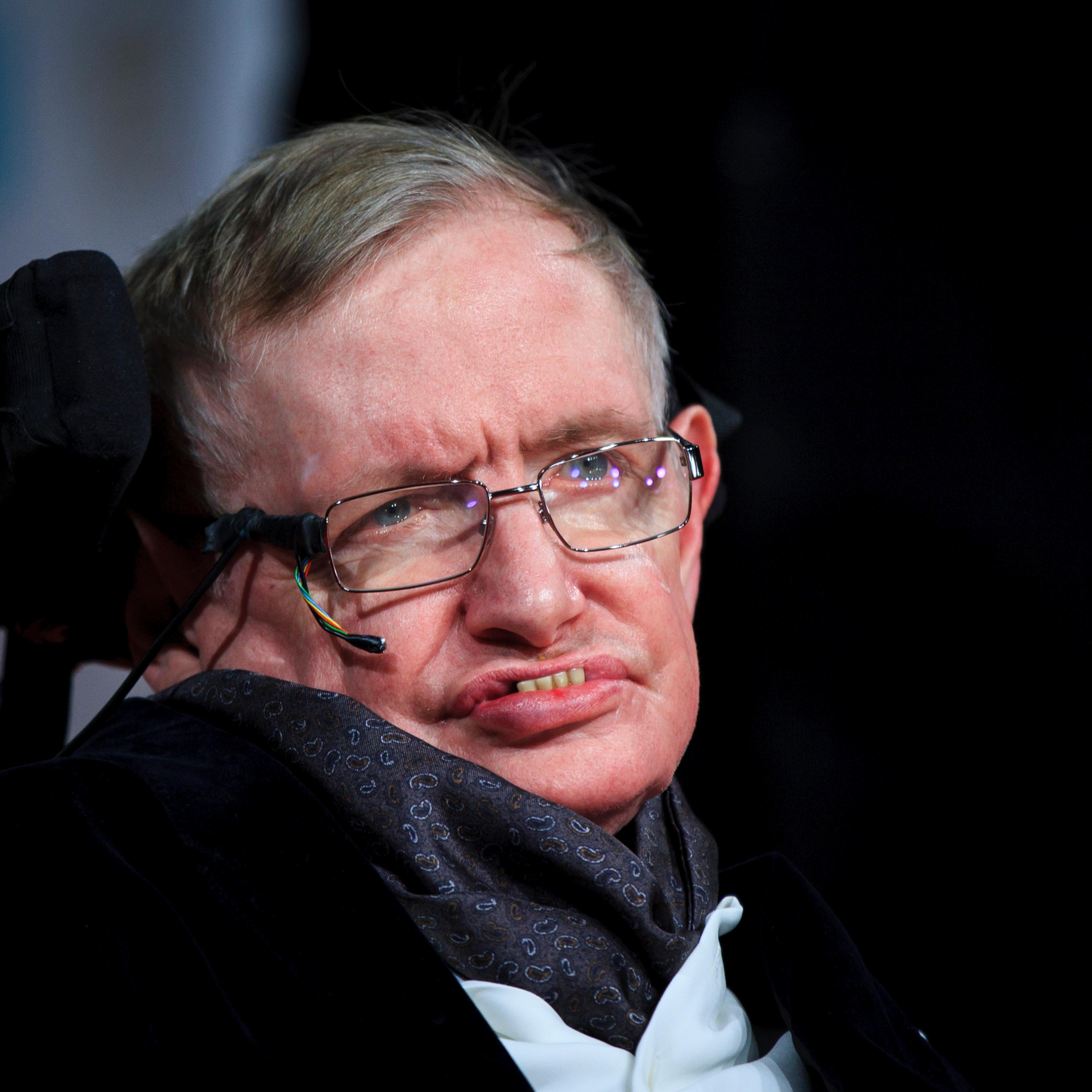 Stephen Hawking attends the EE British Academy Film Awards at The Royal Opera House on February 8, 2015 in London, England.