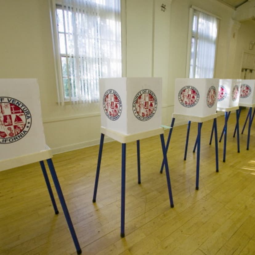 Voting stands for Congressional election, November 2006, in Ojai, Ventura County, California