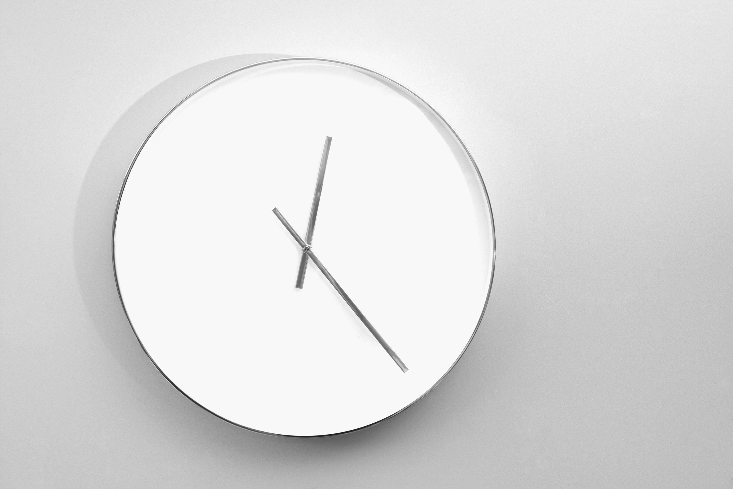 Close-up of a clock hanging on the wall