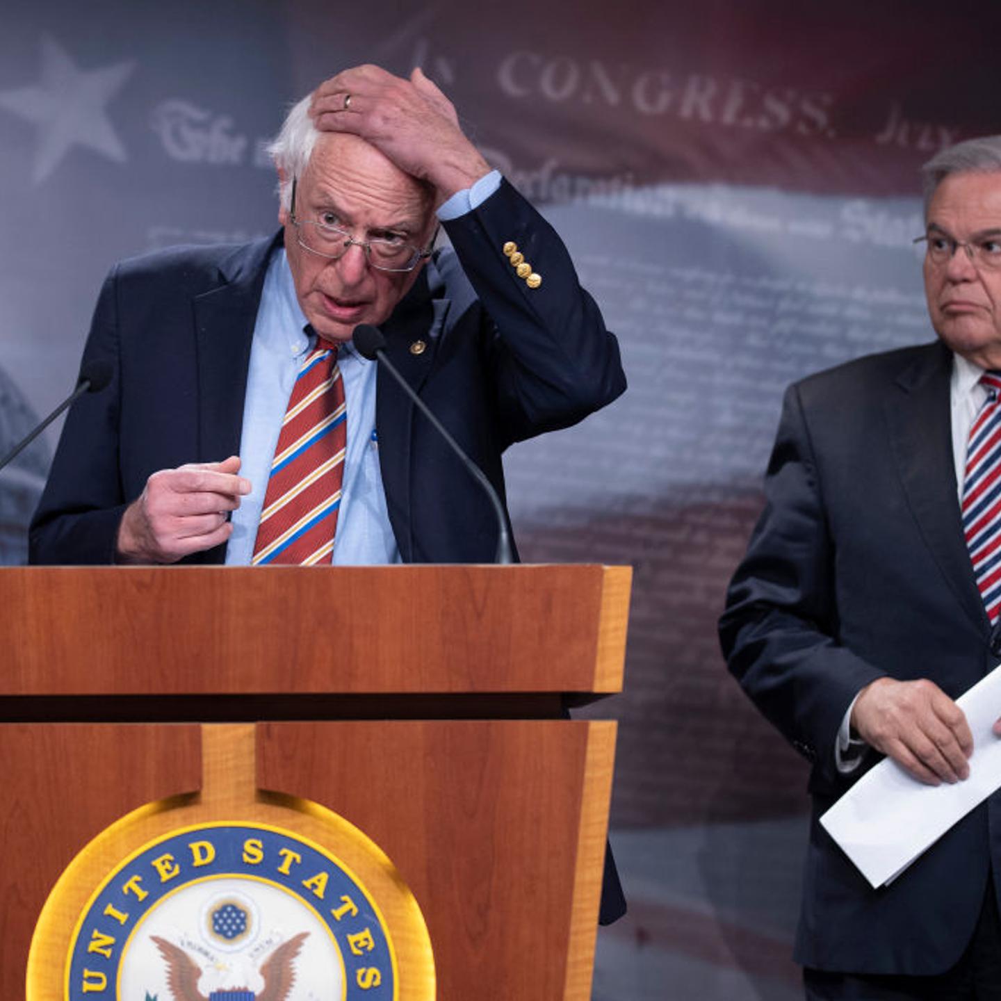 Senators Sanders And Menendez Discuss SALT Deductions At Press Conference