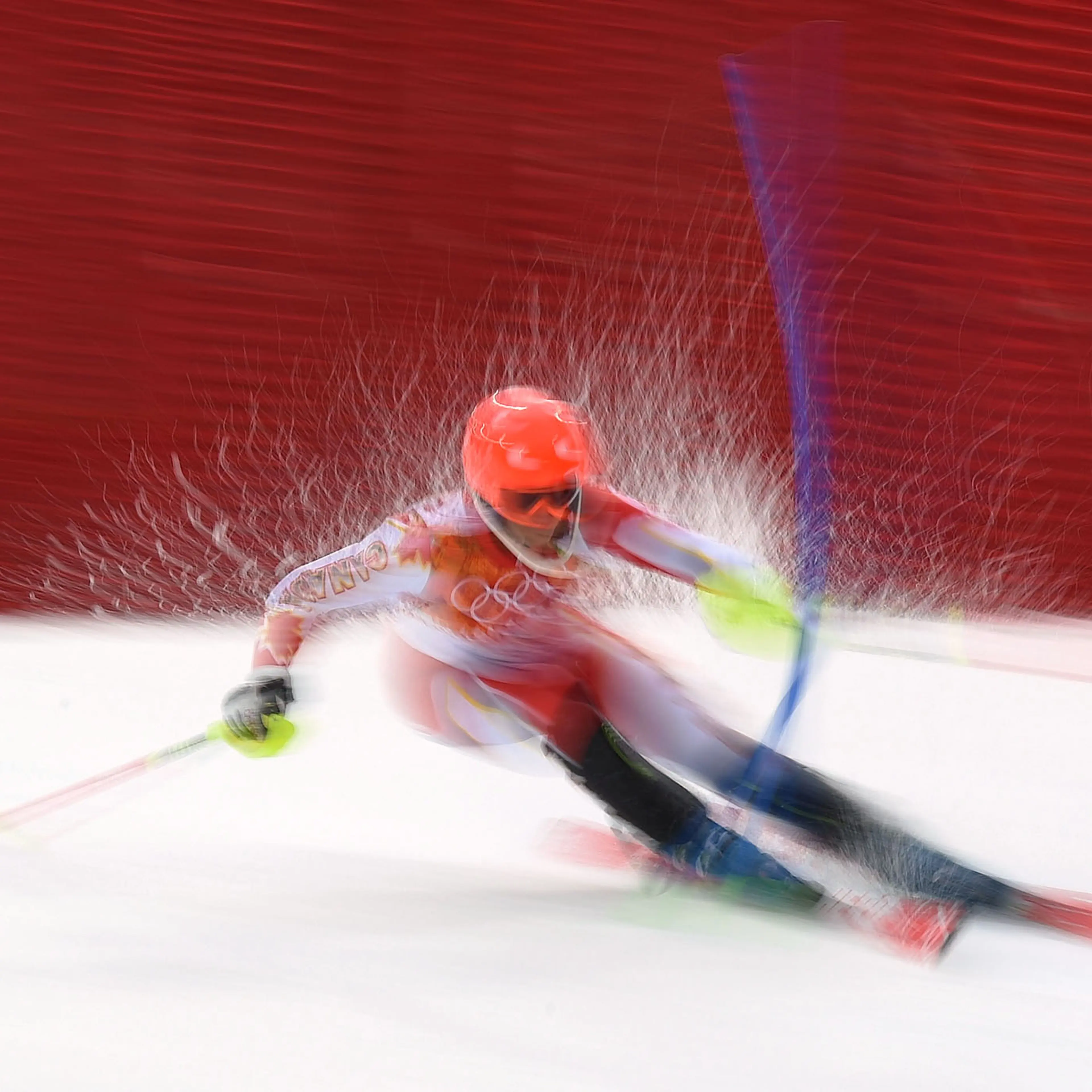 Marie-Michele Gagnon of Canada in action during the first run of the Women's Slalom race.