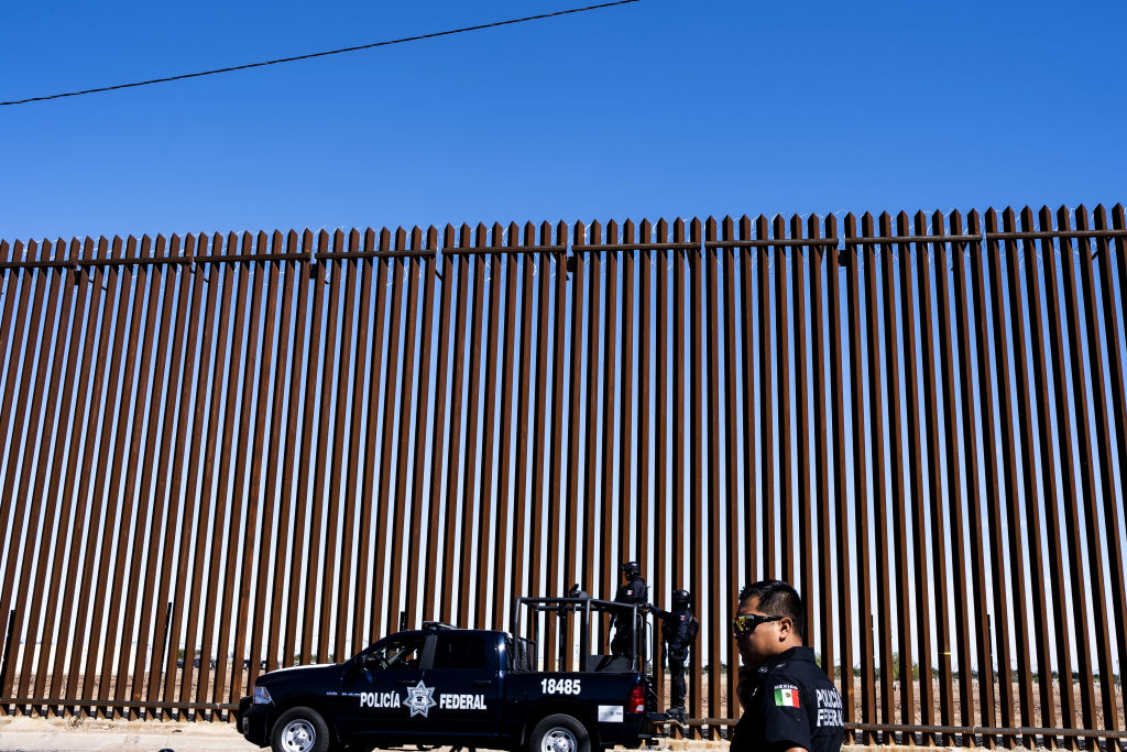 Views Of A Mexico Border Town As President Trump Holds Press Tour Of New Wall