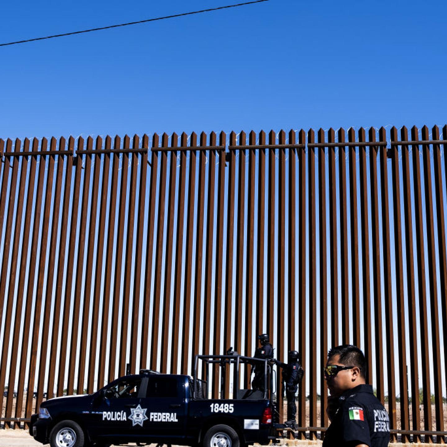 Views Of A Mexico Border Town As President Trump Holds Press Tour Of New Wall