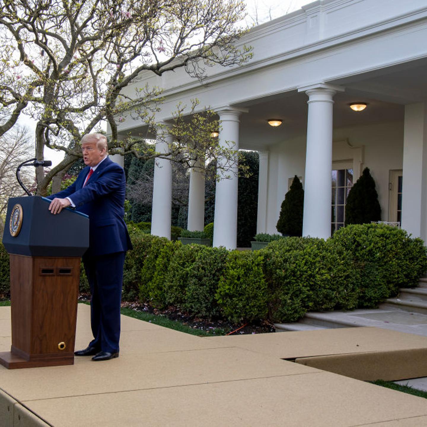 President Trump Holds Daily Coronavirus Task Force Briefing In Rose Garden