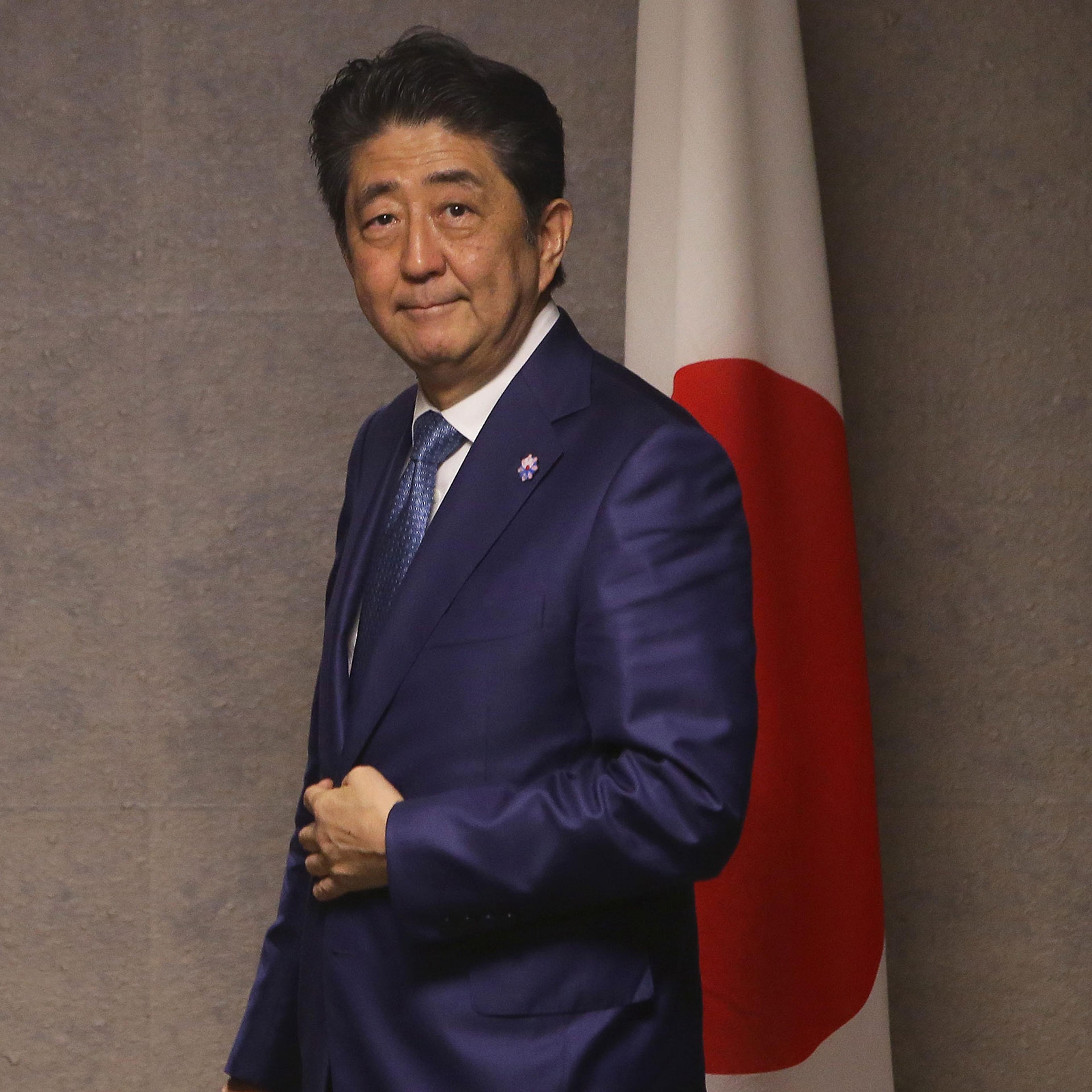 UK PM Cameron Meets With Japan PM Abe Prior To G7 Summit