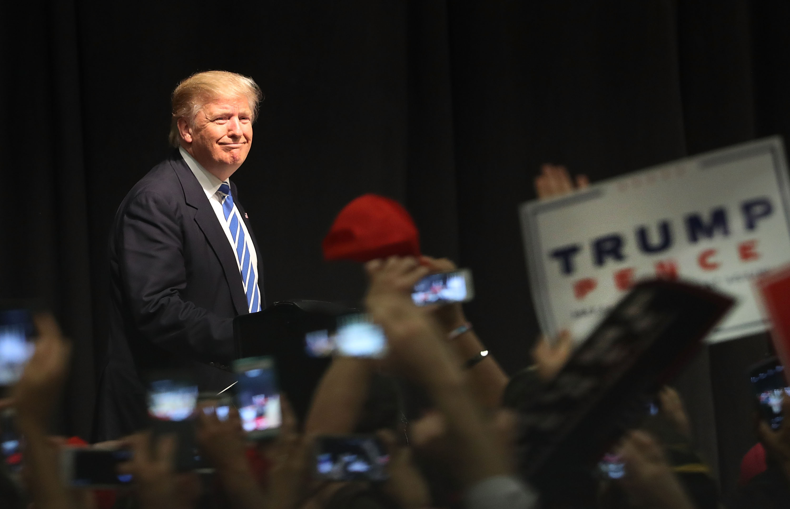 Republican Presidential Candidate Donald Trump Holds Rally In Council Bluffs, Iowa