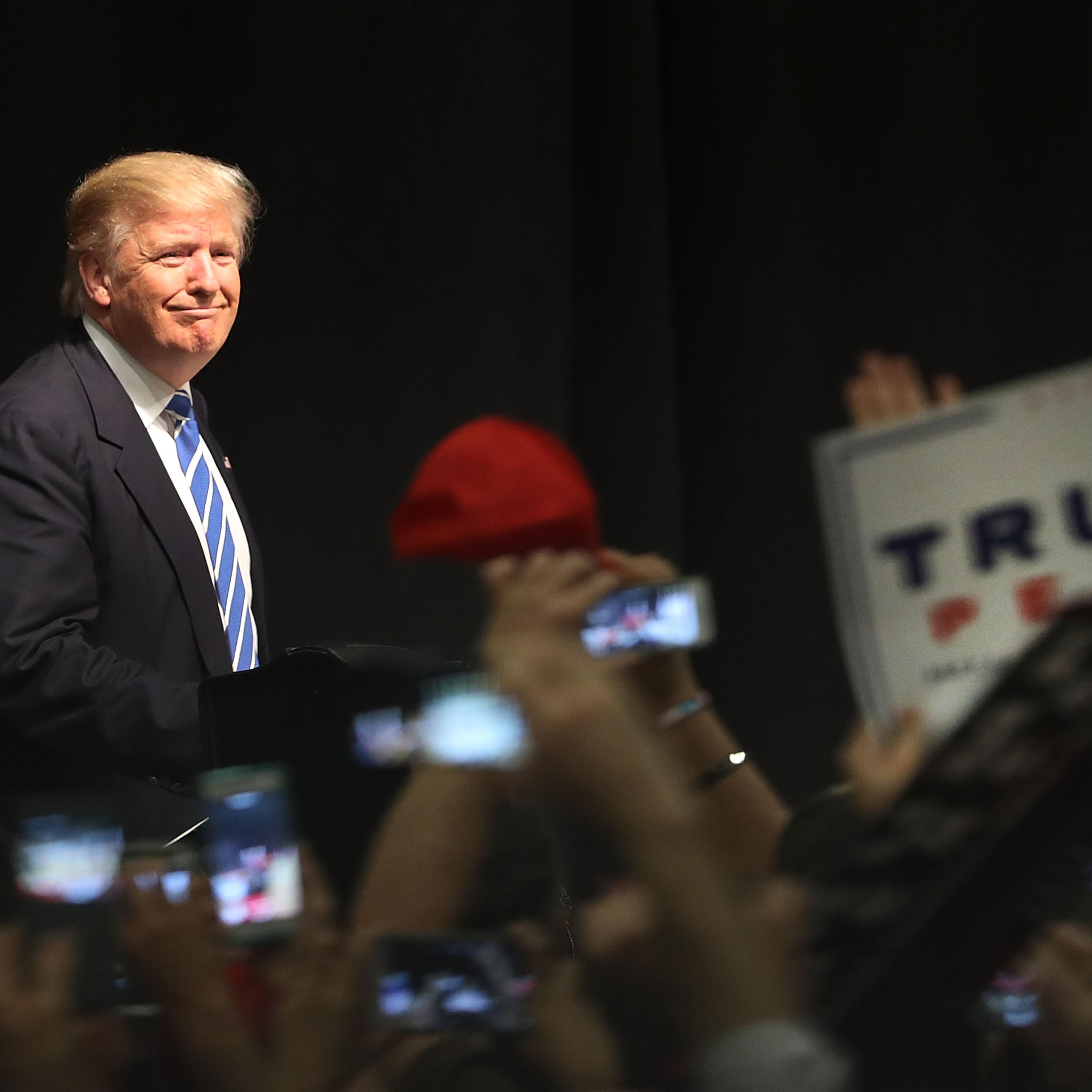 Republican Presidential Candidate Donald Trump Holds Rally In Council Bluffs, Iowa