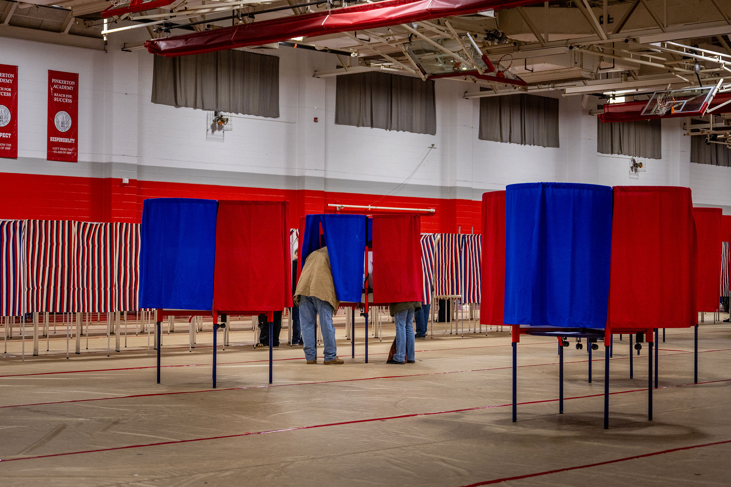 Voters Head To The Polls To Cast Their Vote In The New Hampshire Primary