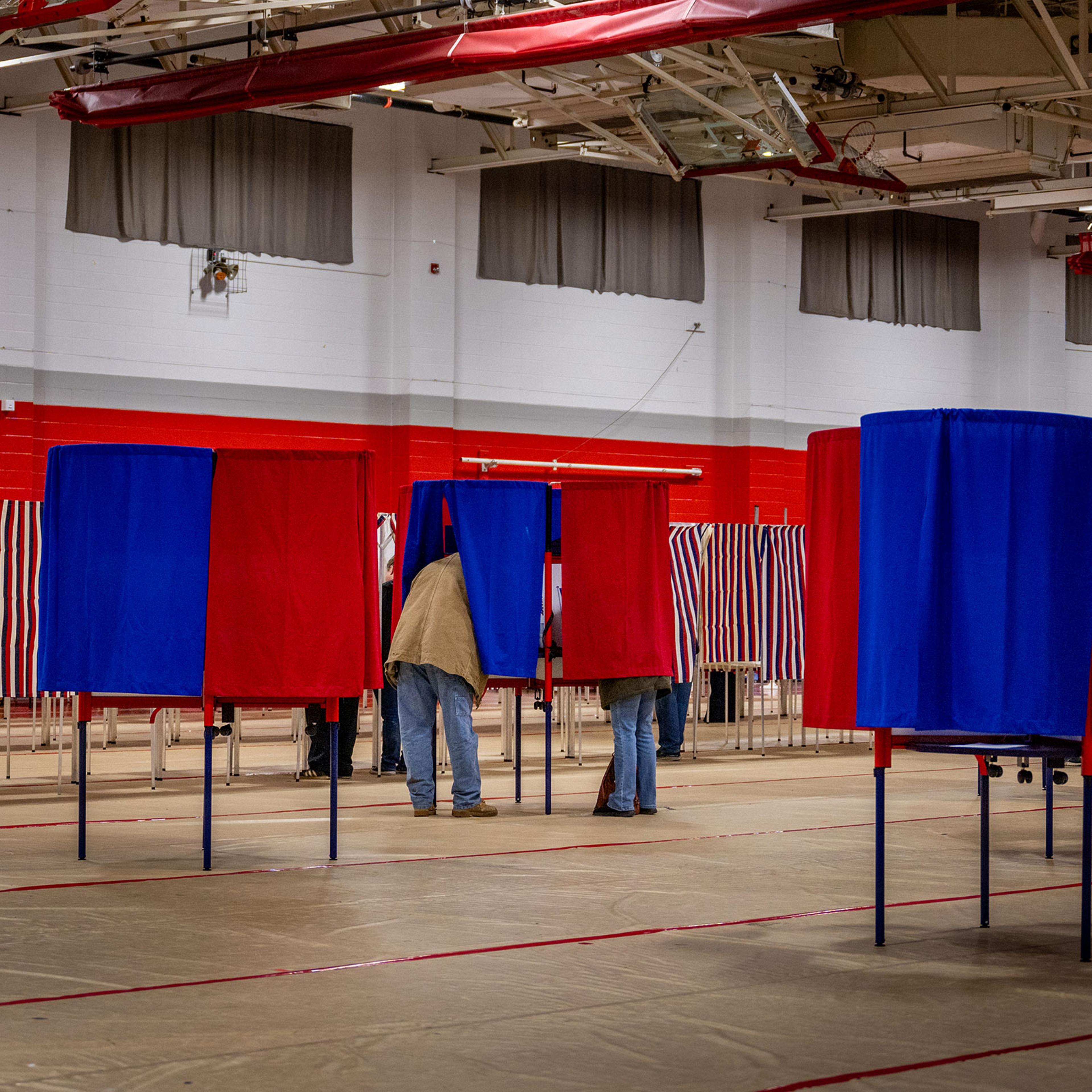 Voters Head To The Polls To Cast Their Vote In The New Hampshire Primary