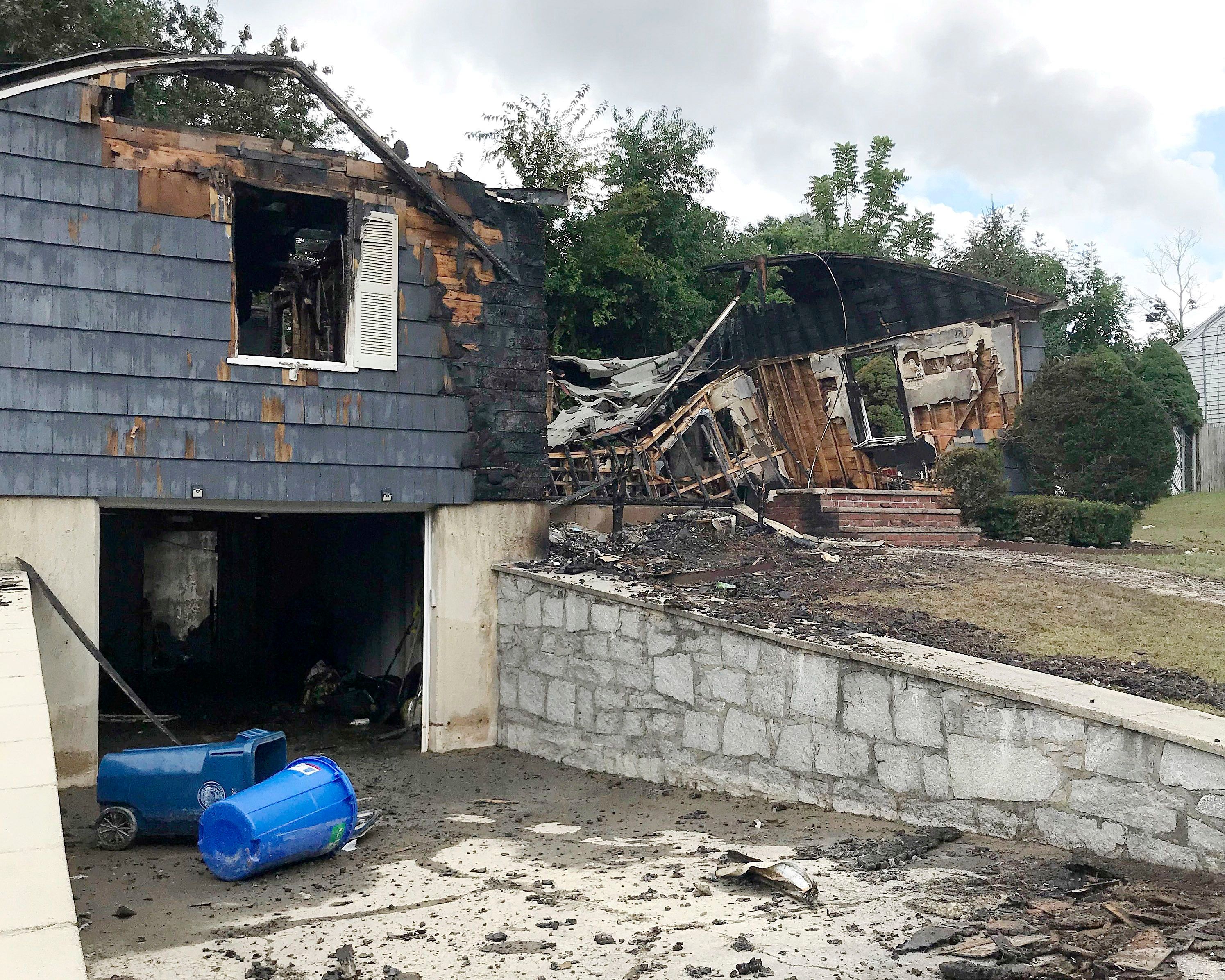 A house nearly burned to the ground
