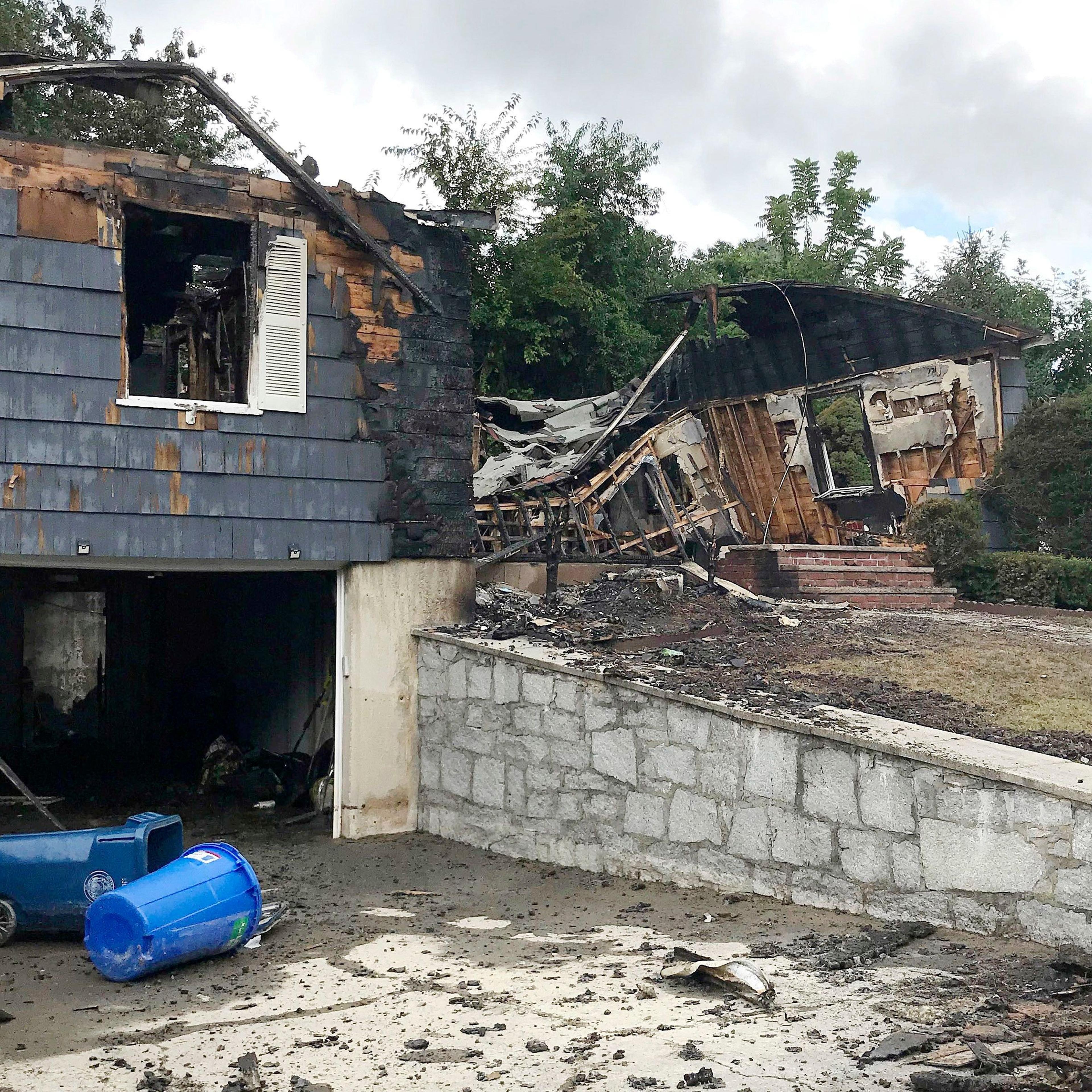 A house nearly burned to the ground