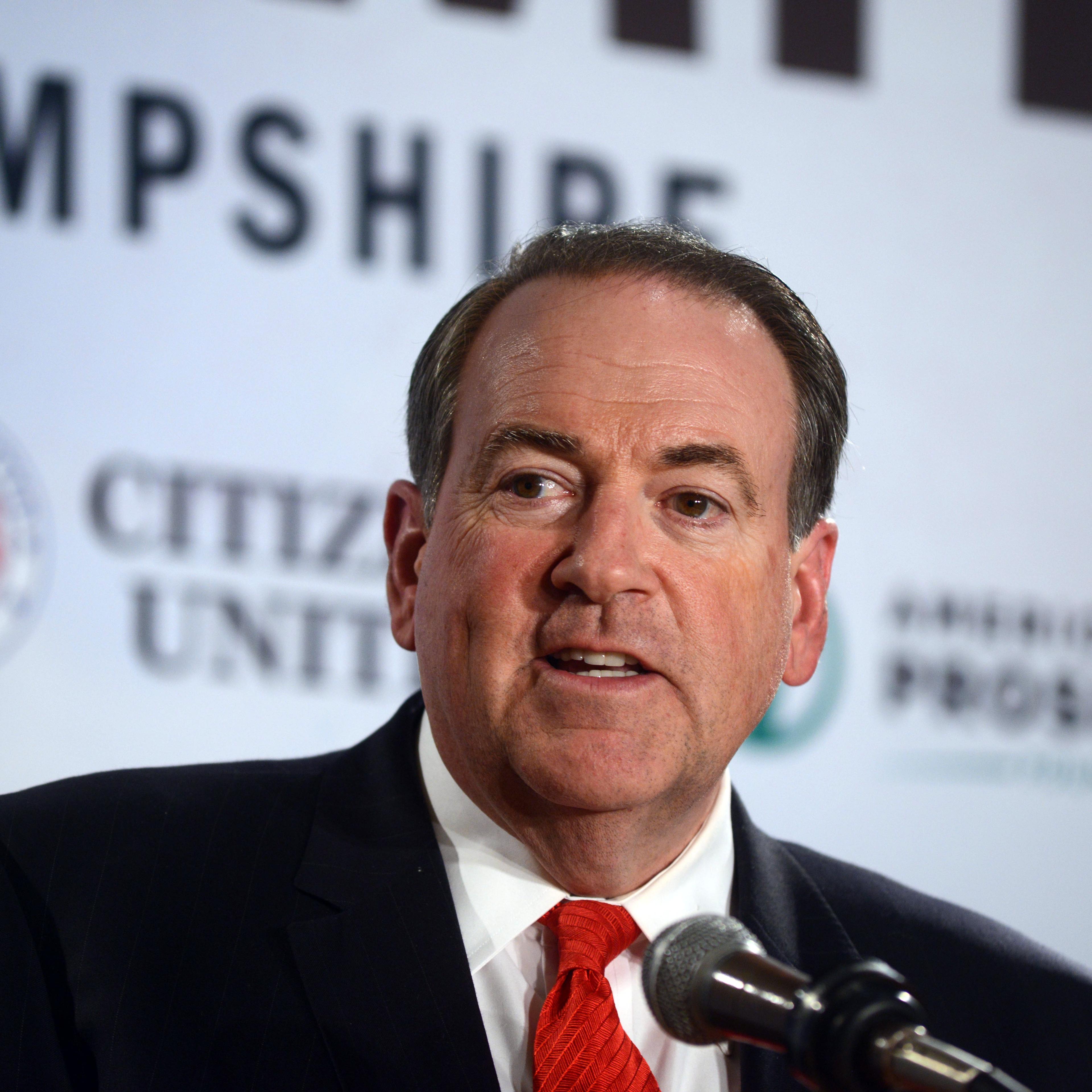 Mike Huckabee speaks at the Freedom Summit on April 12, 2014 in New Hampshire.