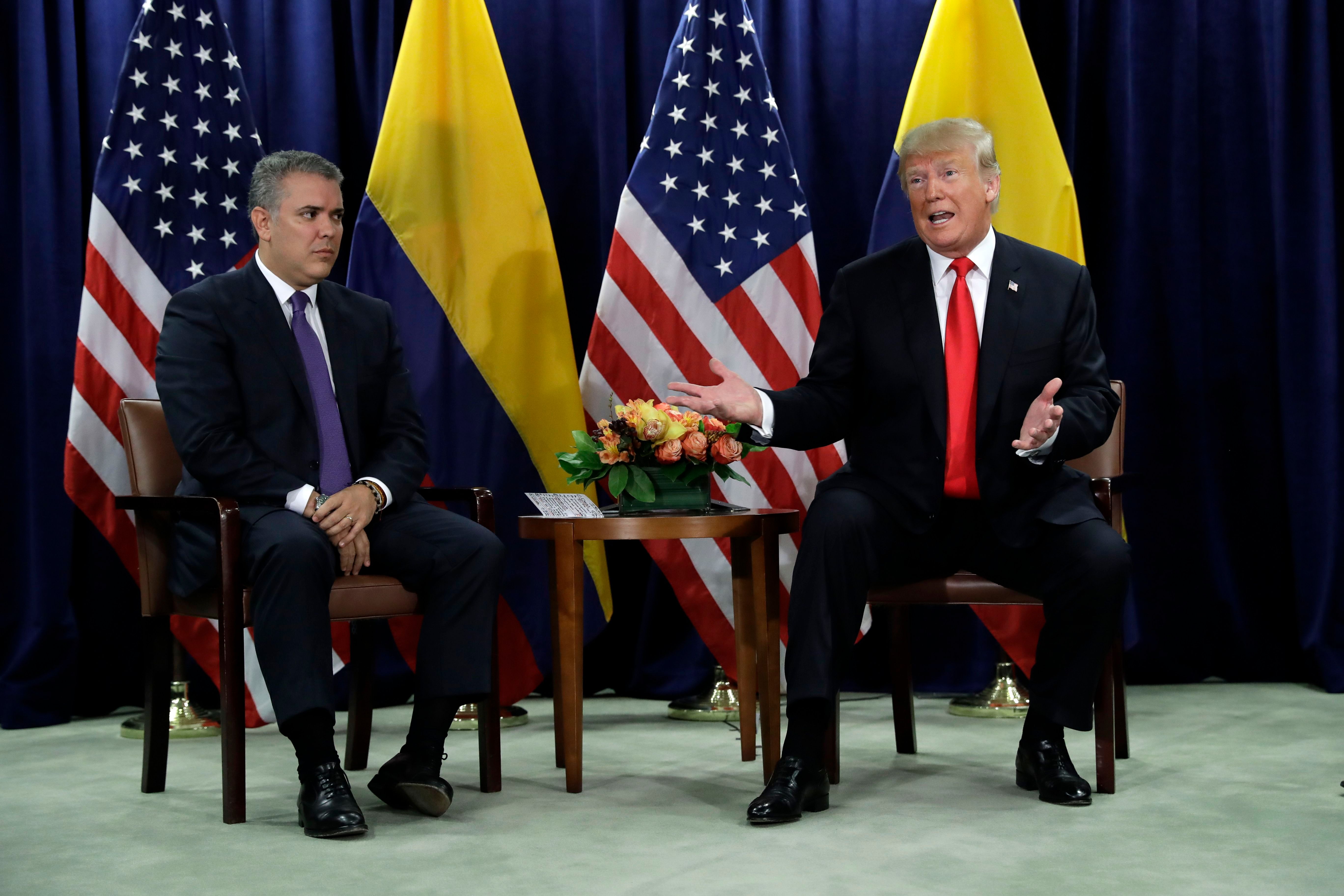 Trump and the Colombian president at the United Nations
