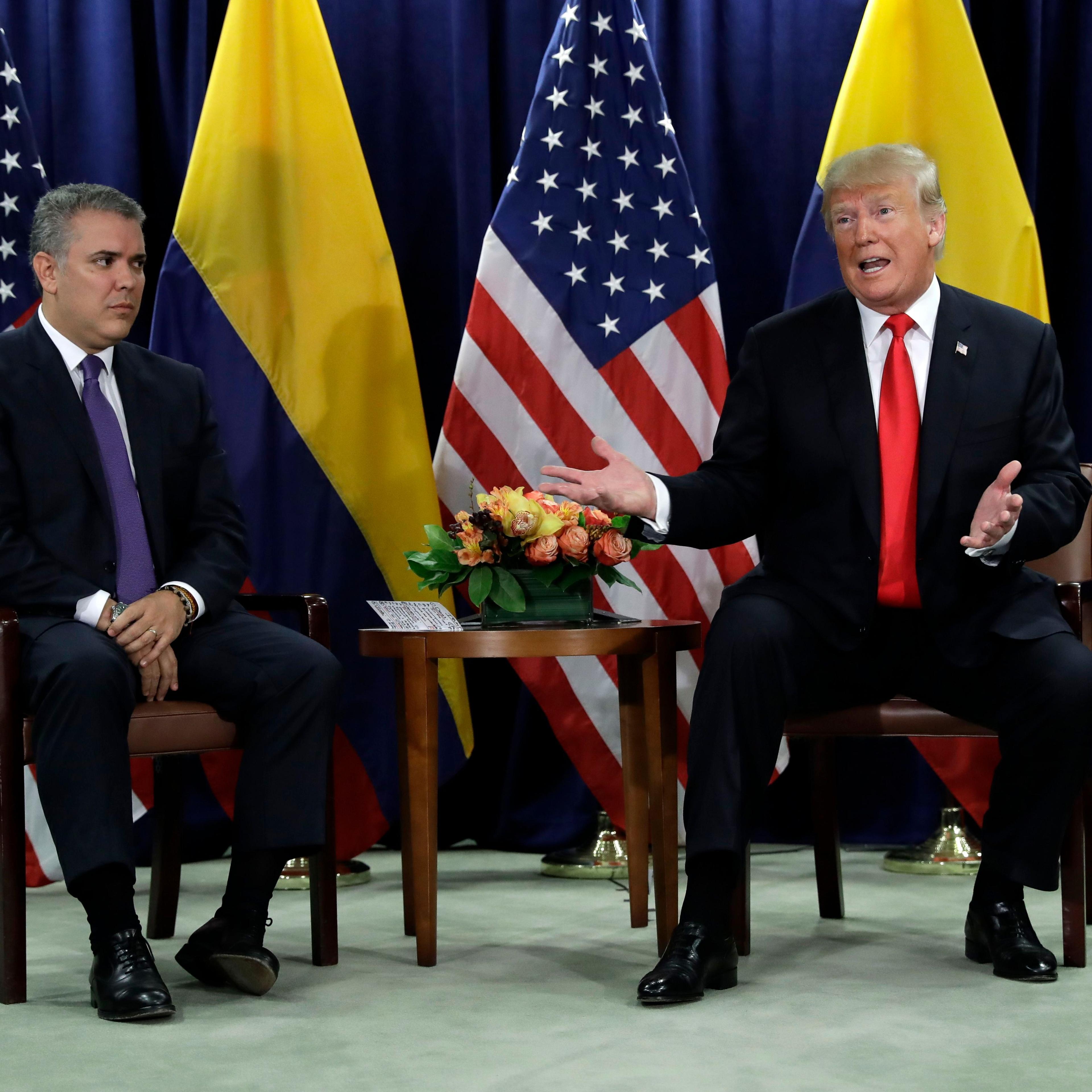 Trump and the Colombian president at the United Nations