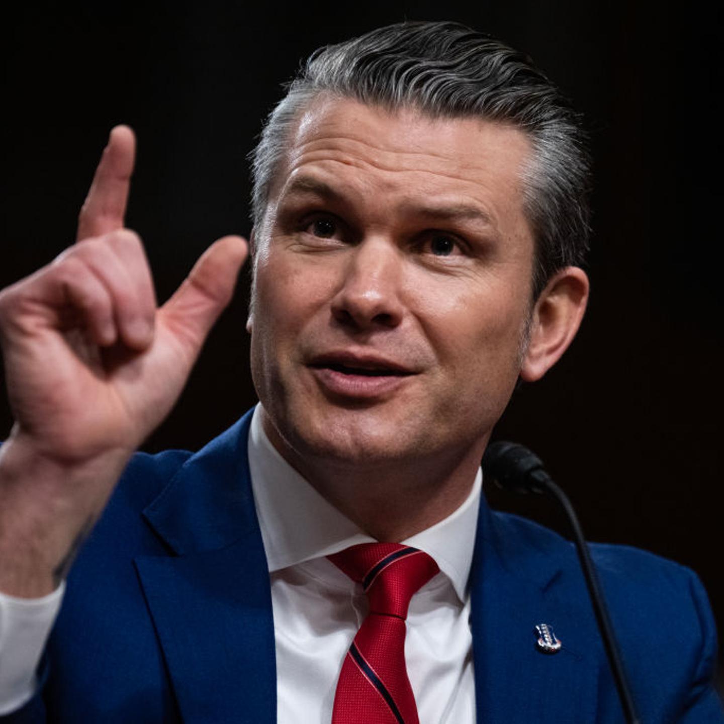 Pete Hegseth, President-elect Donald Trump's nominee to be Defense Secretary, testifies during his Senate Armed Services Committee confirmation hearing in Dirksen building on Jan. 14, 2025.