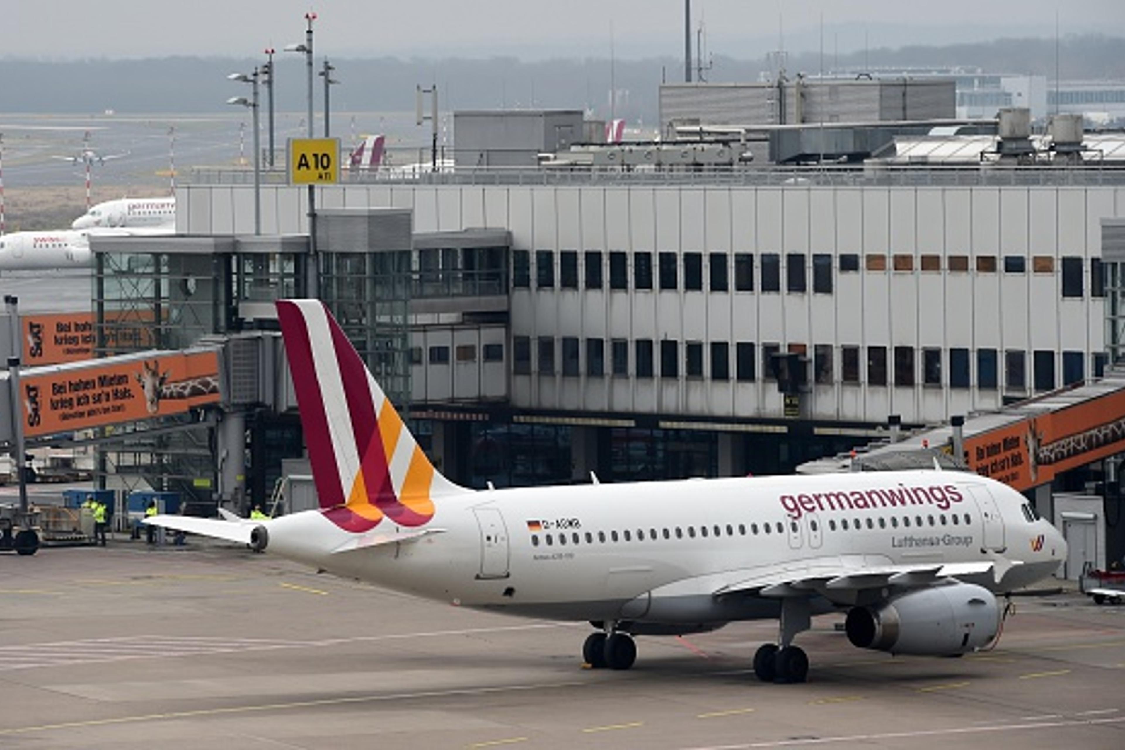 An Airbus A320 of the German airline Germanwings arrives at the Dusseldorf airport, in Germany, on March 25, 2015.
