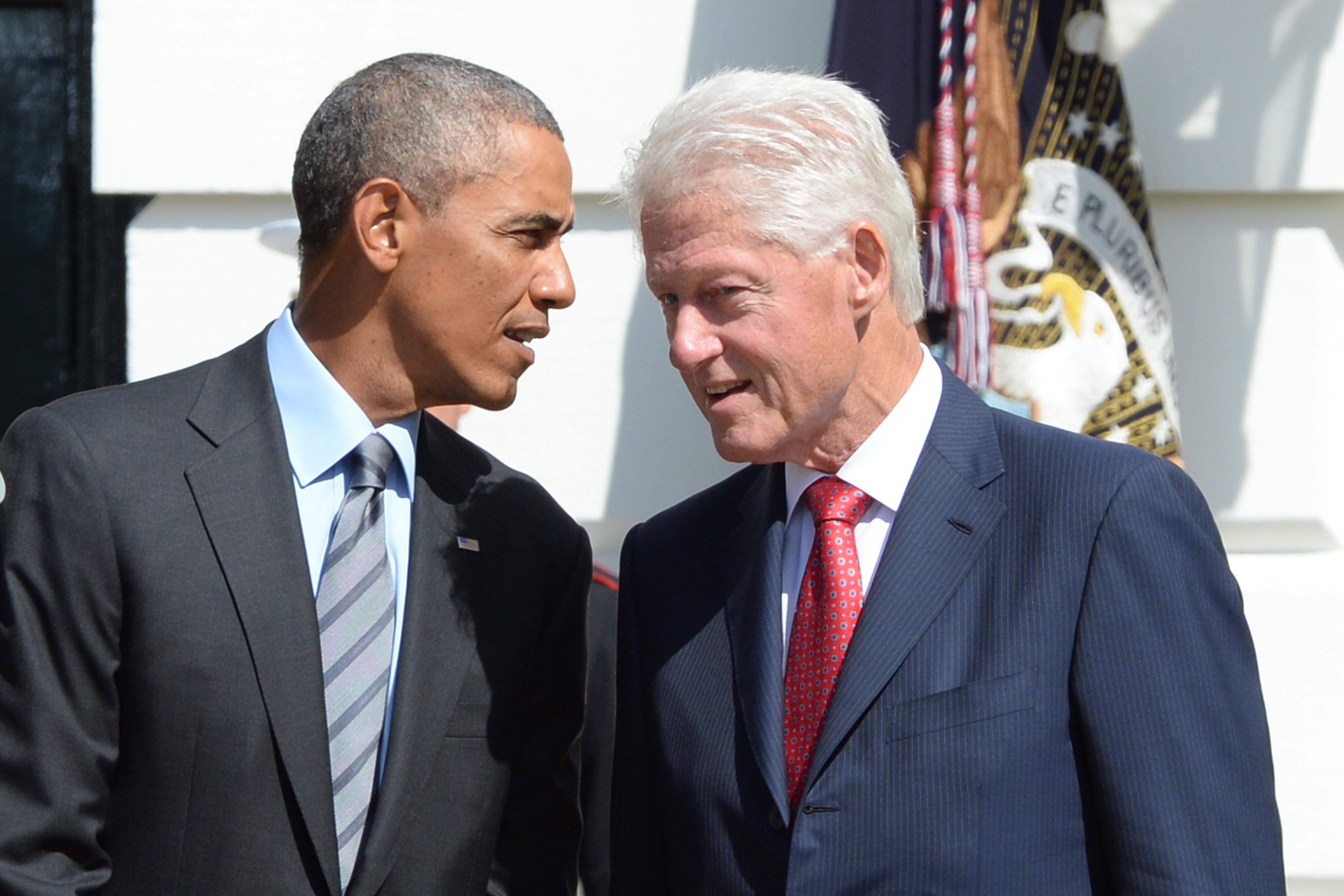 President Barack Obama and former President Bill Clinton mark the 20th anniversary of AmeriCorps.