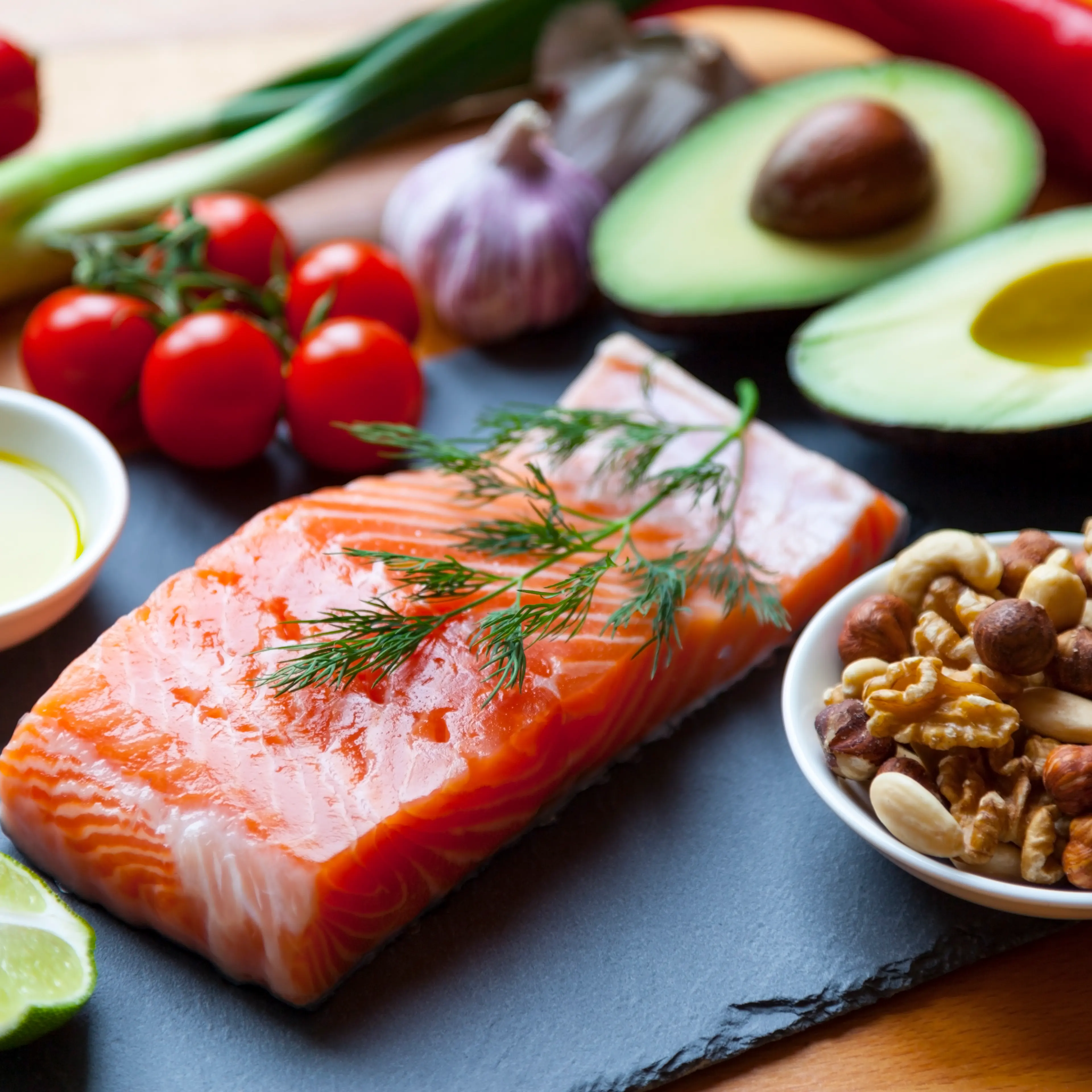 Foods Items High in Healthy Omega-3 Fats.