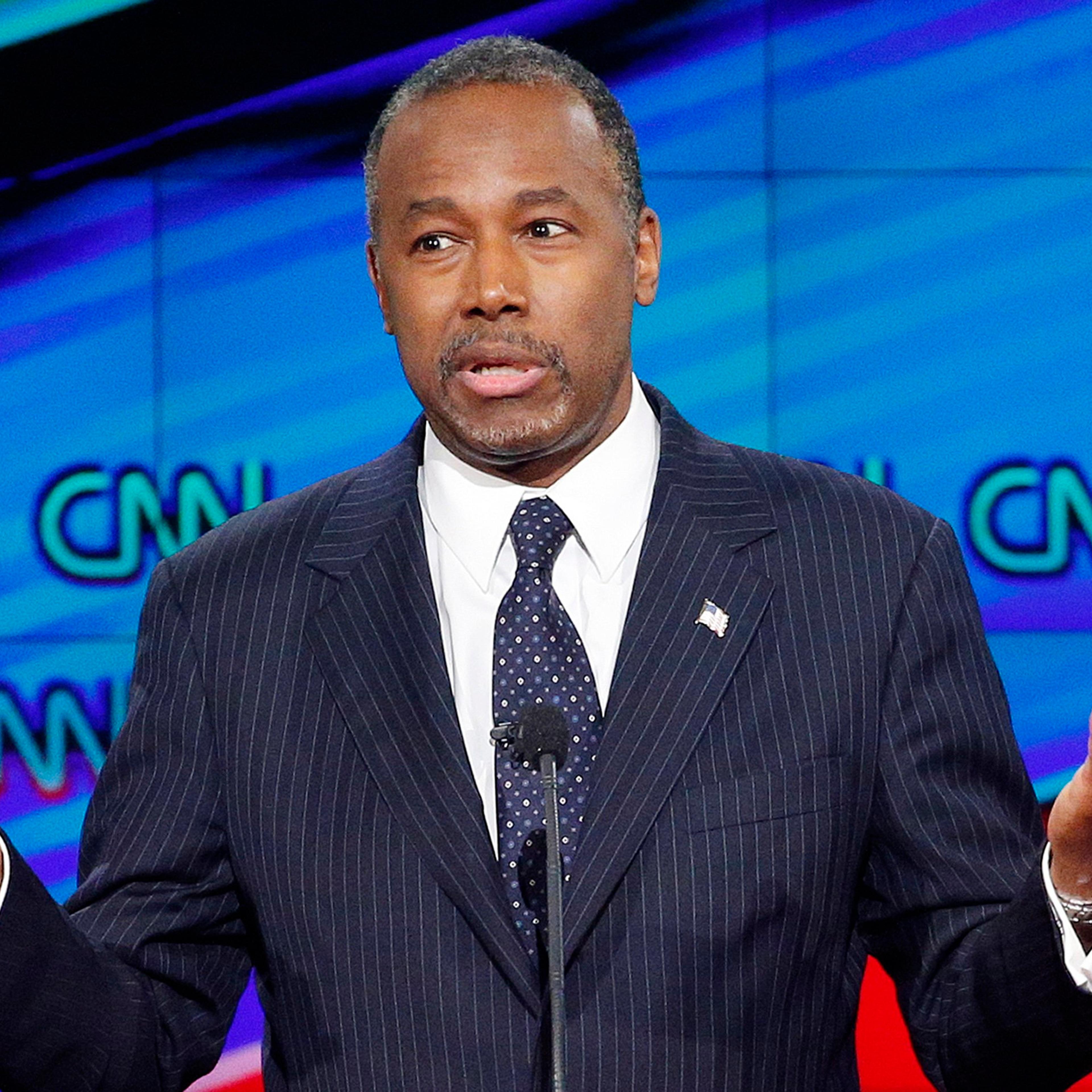 Ben Carson speaks during the Republican presidential debate at the Venetian Hotel & Casino on Tuesday, Dec. 15, 2015, in Las Vegas.