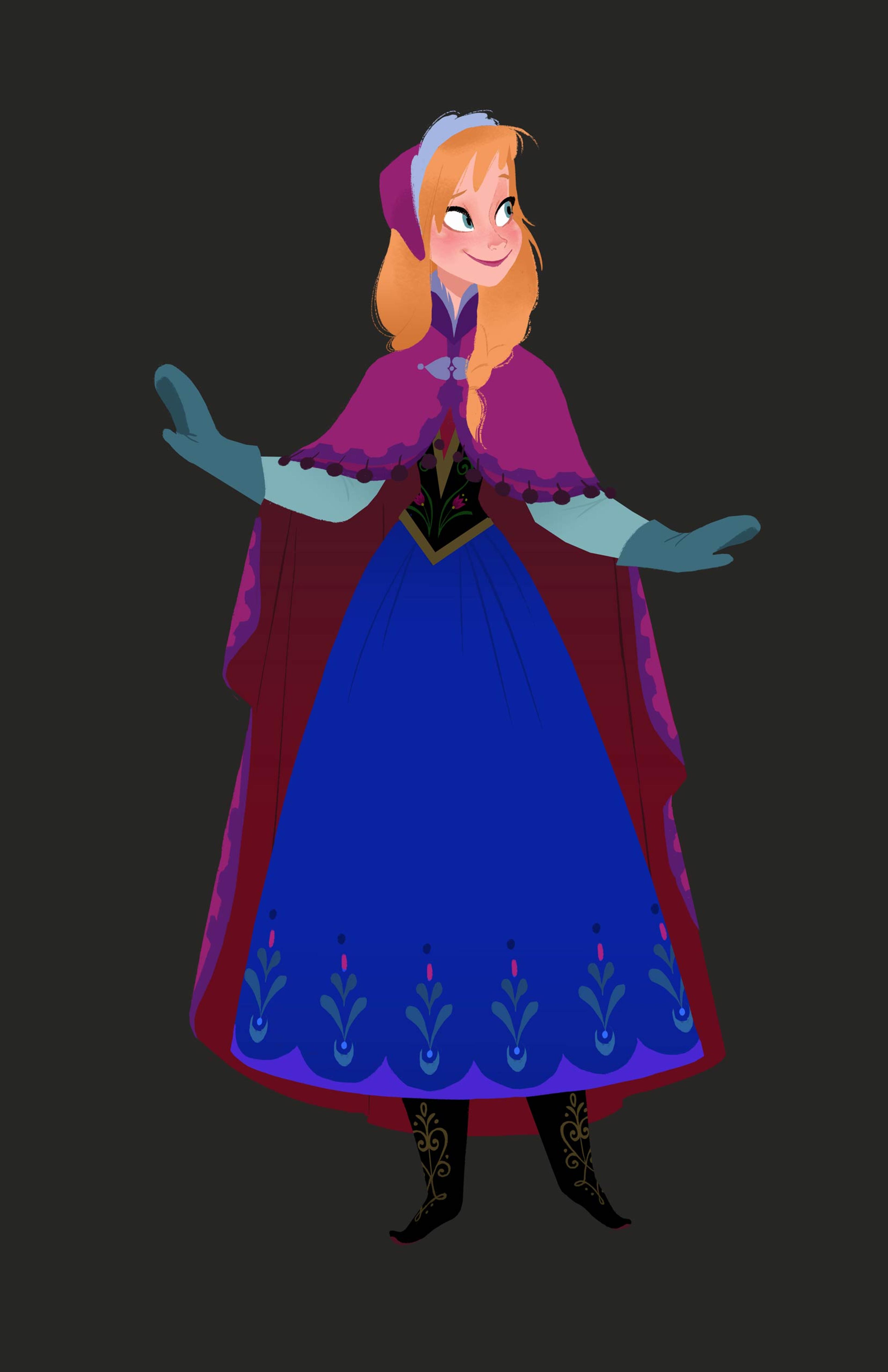"FROZEN" Anna visual development art. ©2013 Disney. All Rights Reserved.