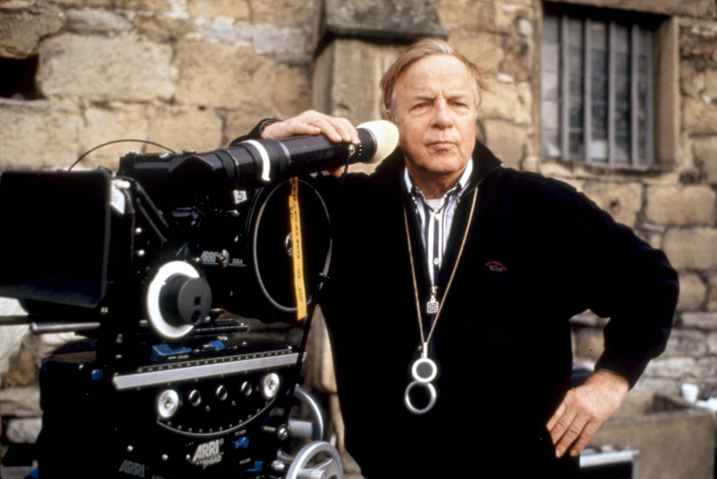 Director Franco Zeffirelli on set in 1996.