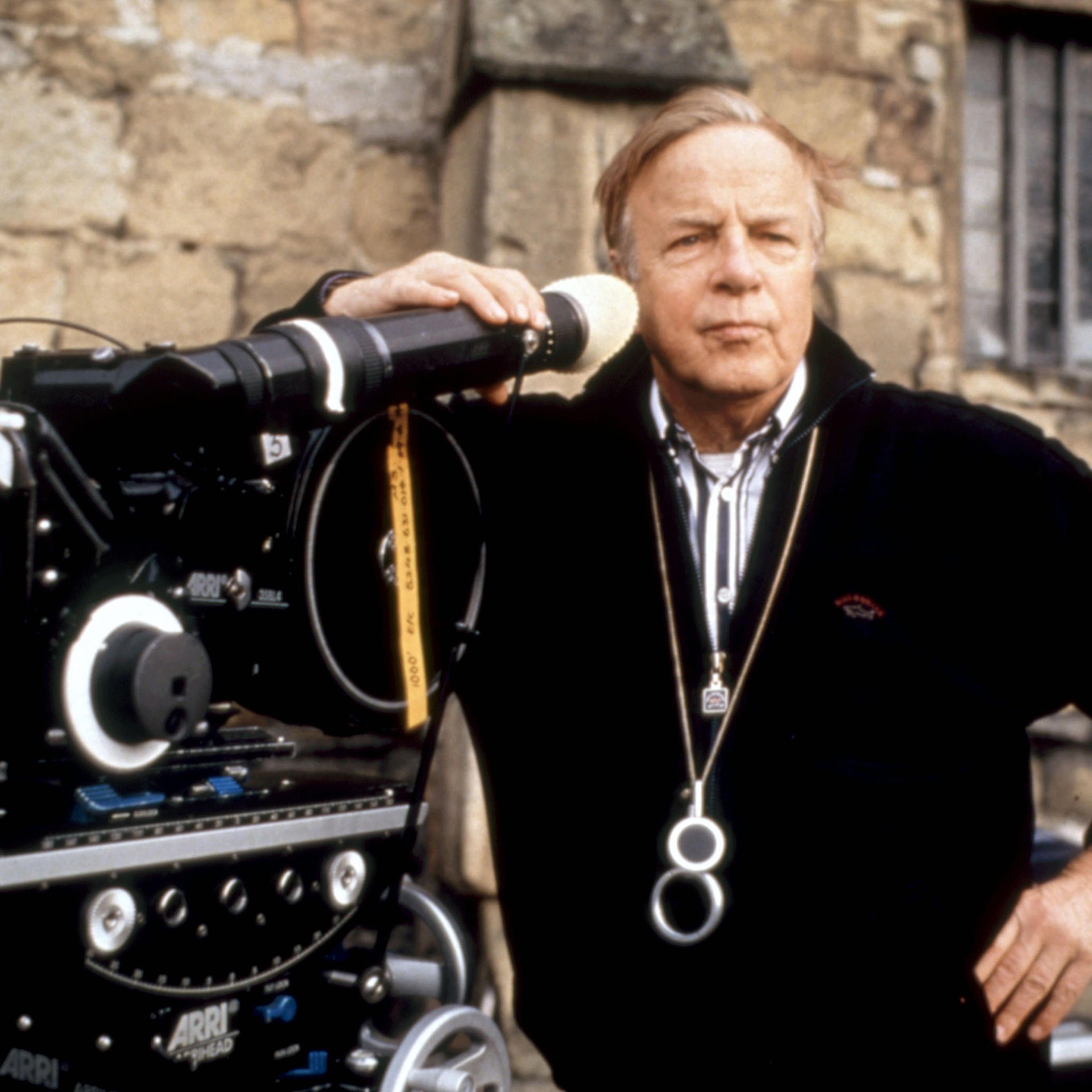 Director Franco Zeffirelli on set in 1996.